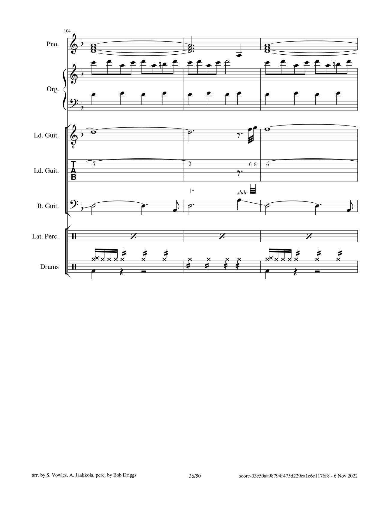 Page 36 of Sheet music PDF Black Magic Woman Sheet Guitar Lead, Bass, Organ - Santana
