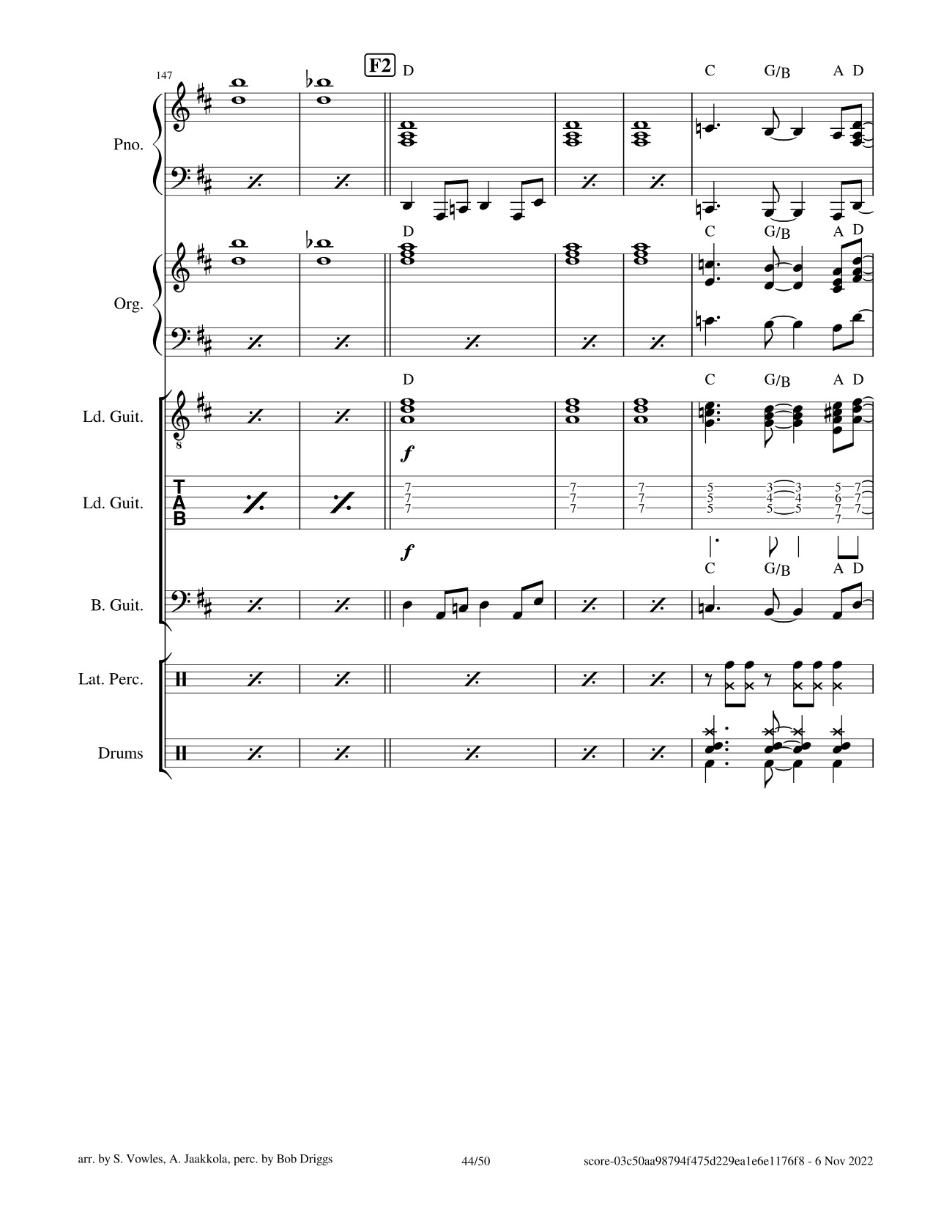 Page 44 of Sheet music PDF Black Magic Woman Sheet Guitar Lead, Bass, Organ - Santana