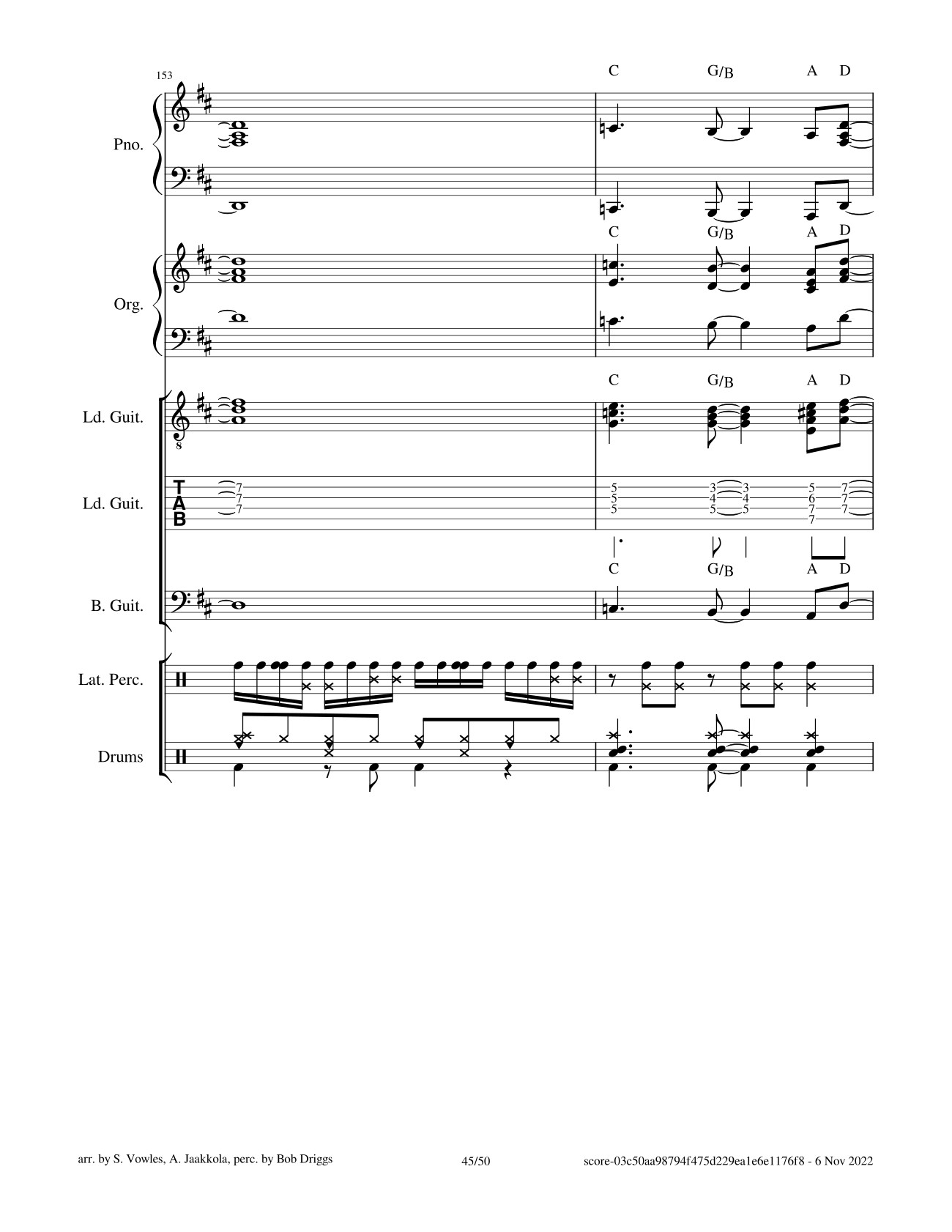 Page 45 of Sheet music PDF Black Magic Woman Sheet Guitar Lead, Bass, Organ - Santana