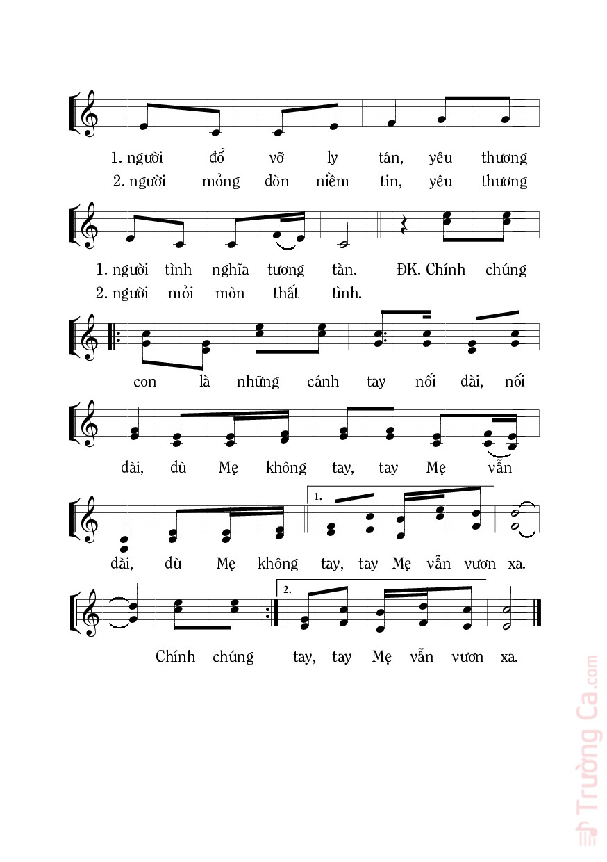 Page 2 of Sheet music PDF Cánh Tay Nối Dài Của Mẹ - Mi Trầm