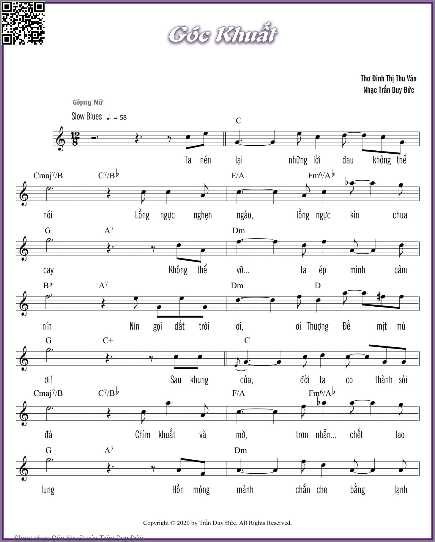 Sheet PDF of Góc khuất - Trần Duy Đức