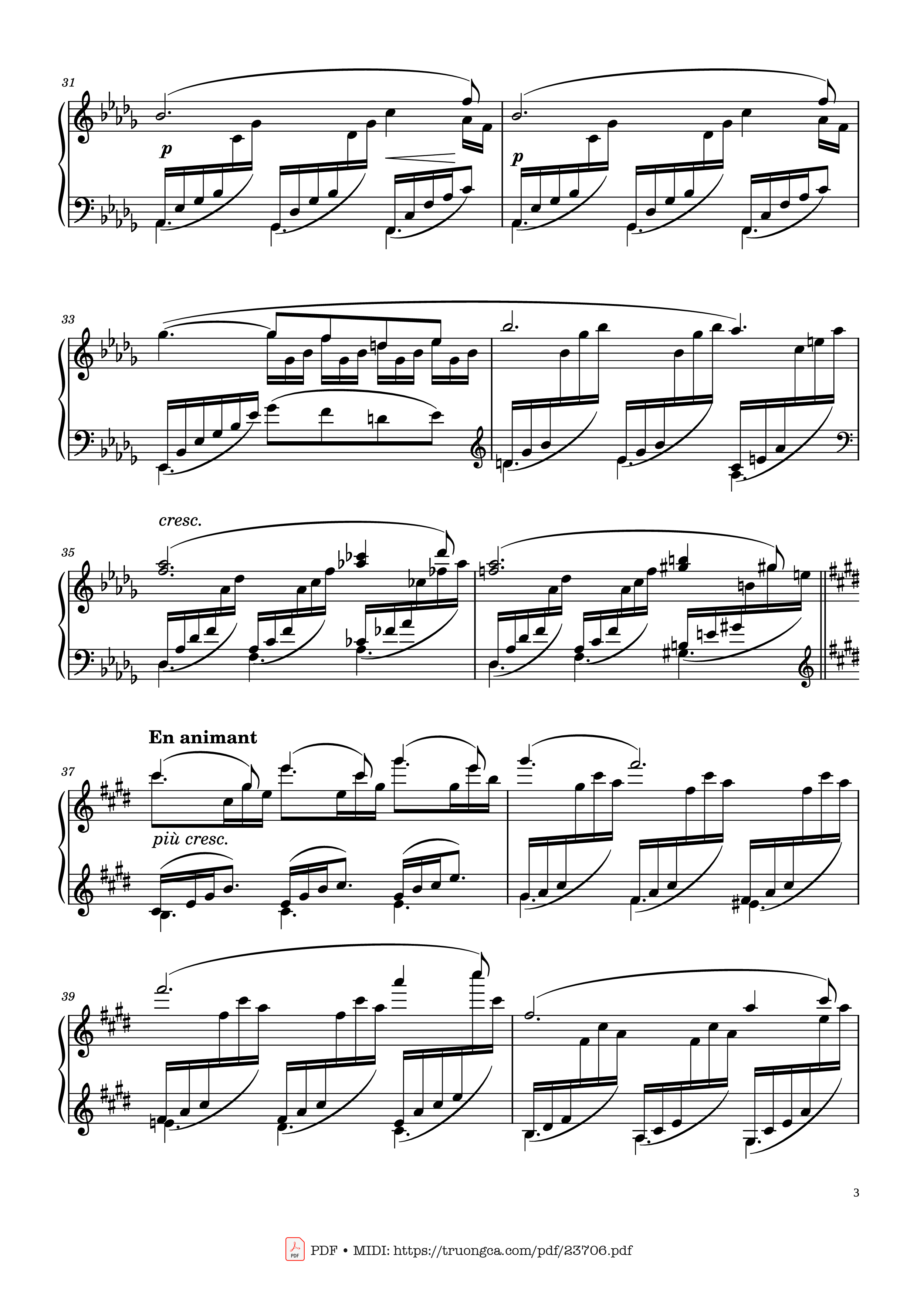 Page 3 of Sheet music PDF Clair de Lune Sheet Piano - Claude Debussy