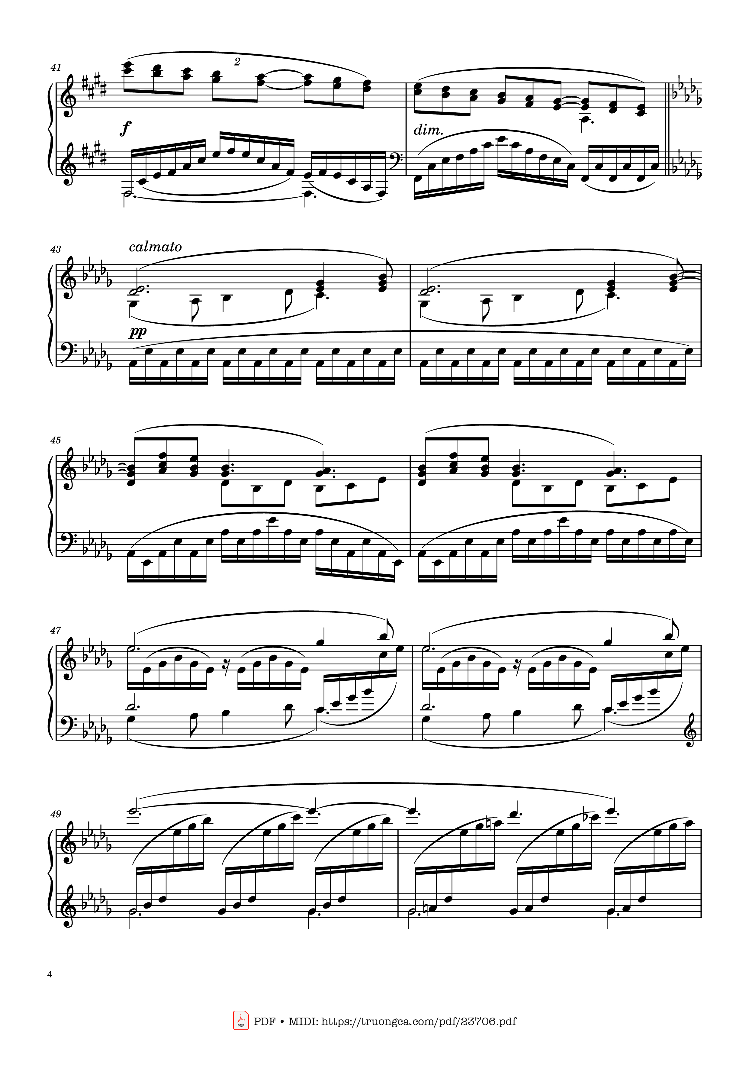 Page 4 of Sheet music PDF Clair de Lune Sheet Piano - Claude Debussy