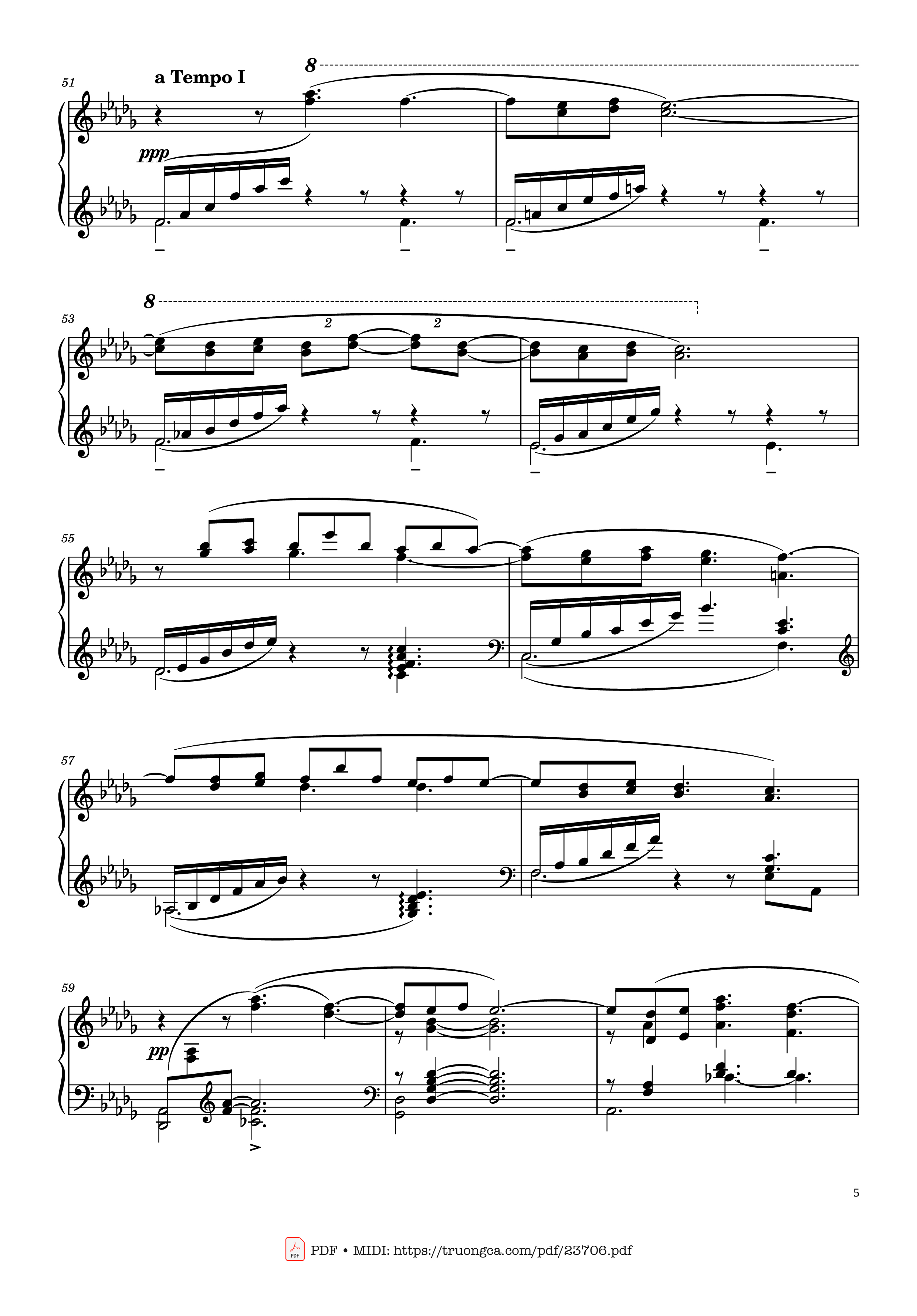 Page 5 of Sheet music PDF Clair de Lune Sheet Piano - Claude Debussy