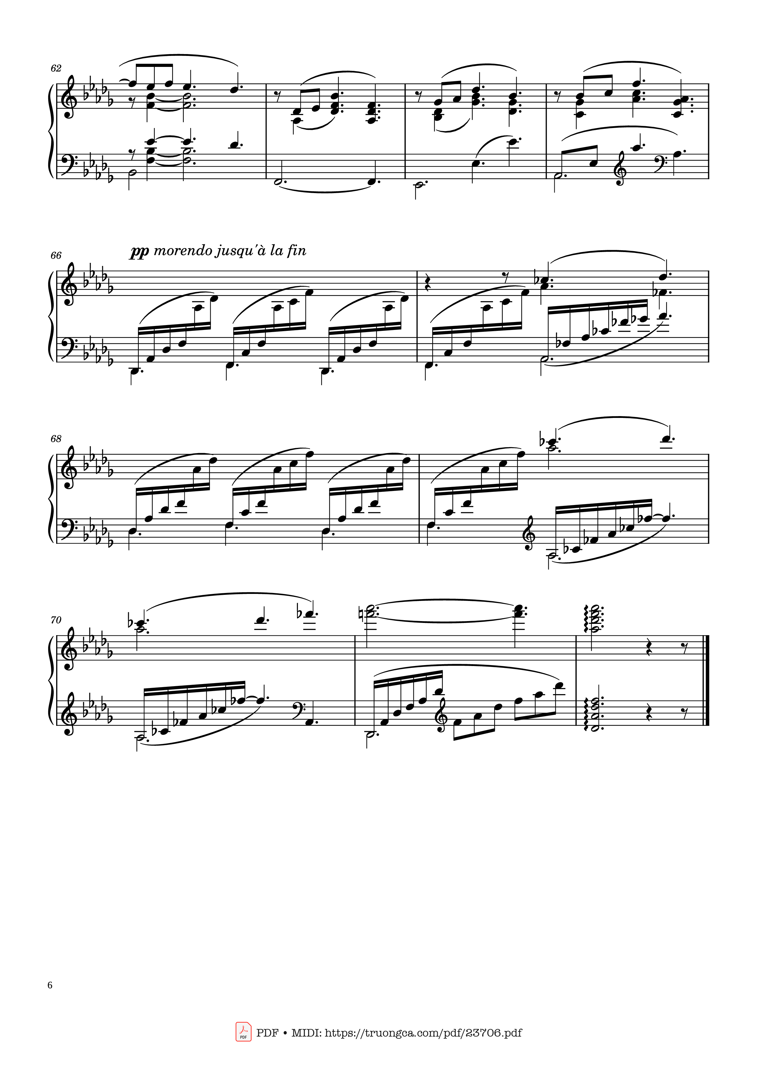 Page 6 of Sheet music PDF Clair de Lune Sheet Piano - Claude Debussy