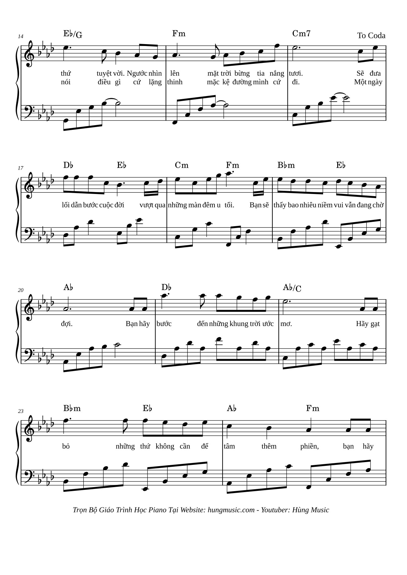 Page 2 of Sheet music PDF Piano Cứ Vui Lên Sheet Piano - Mỹ Tâmi