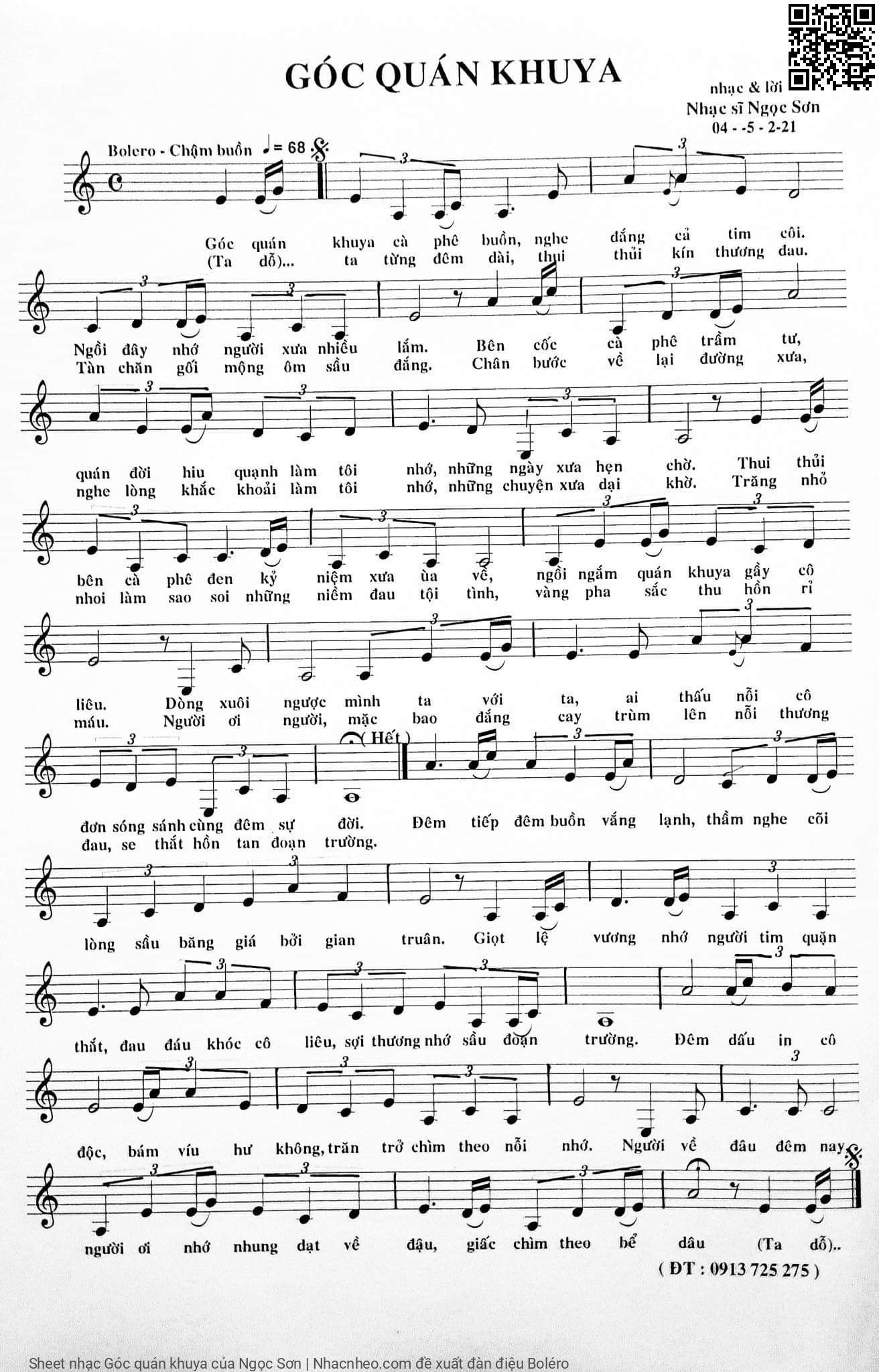 Sheet PDF of Góc quán khuya