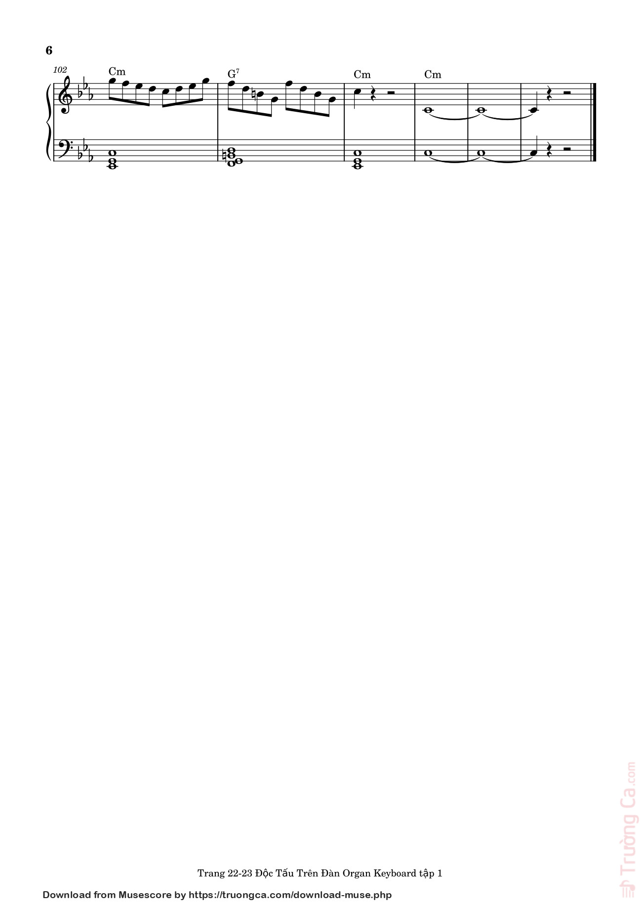 Page 6 of Sheet music PDF Điệp Khúc Mùa Xuân Sheet Piano (Cm) - Quốc Dũng