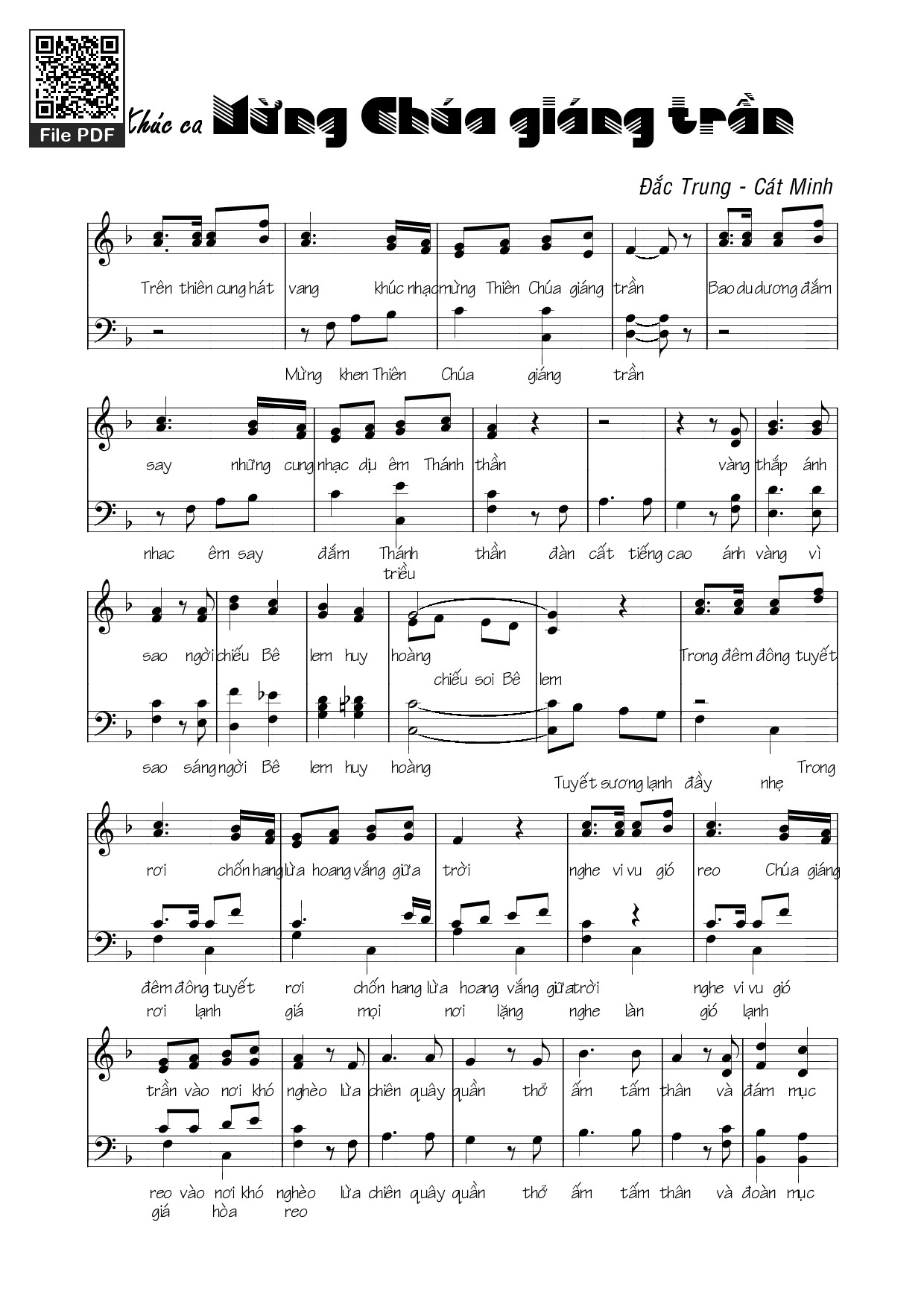 Sheet PDF of Khúc Ca Mừng Chúa Giáng Trần