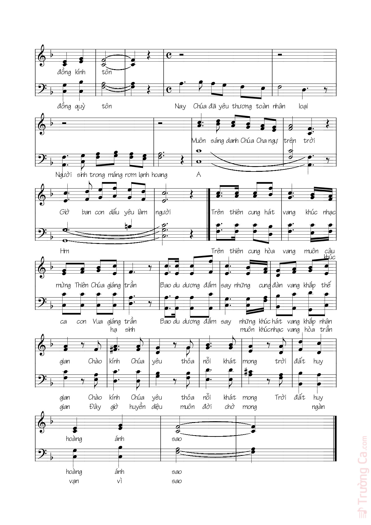 Page 2 of Sheet music PDF Khúc Ca Mừng Chúa Giáng Trần - Cát Minh &Amp; Đắc Trung