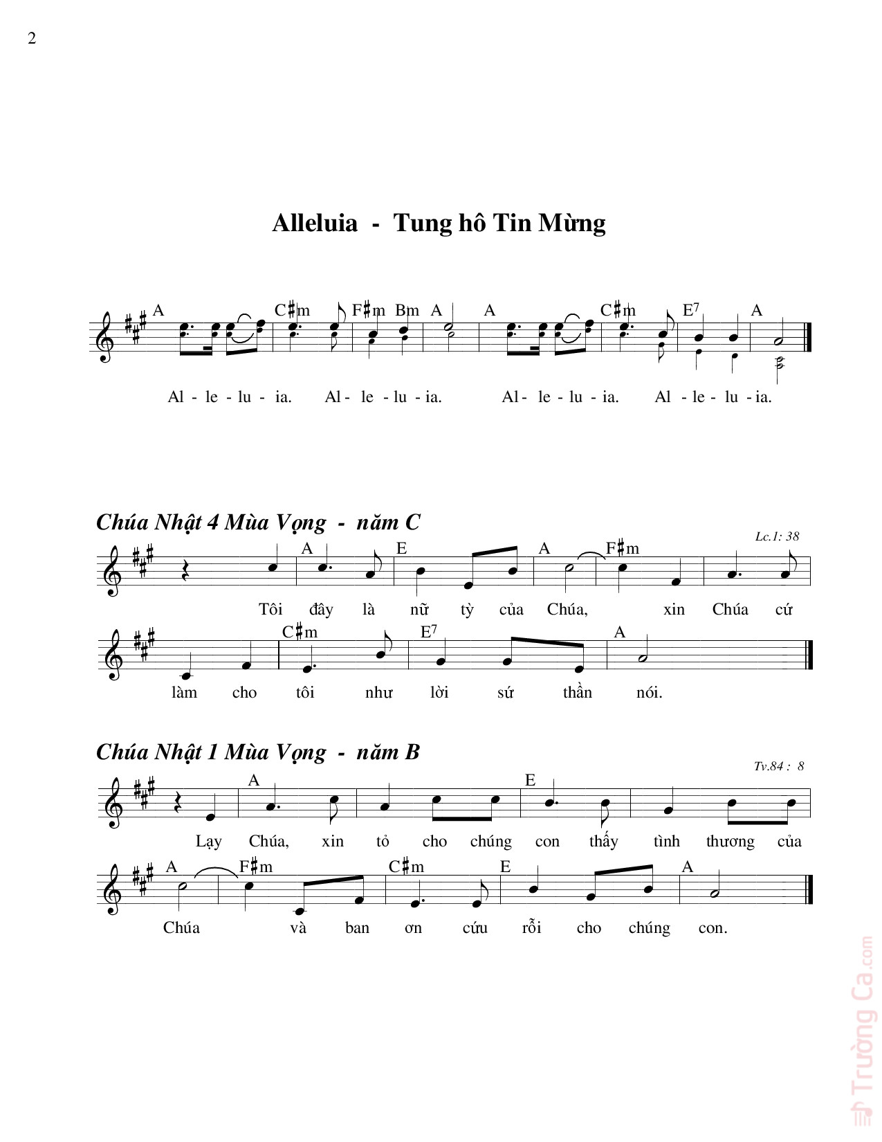 Lạy Thiên Chúa xin phục hồi chúng con xin tỏa ánh tôn nhan rạng ngời, Trang 2