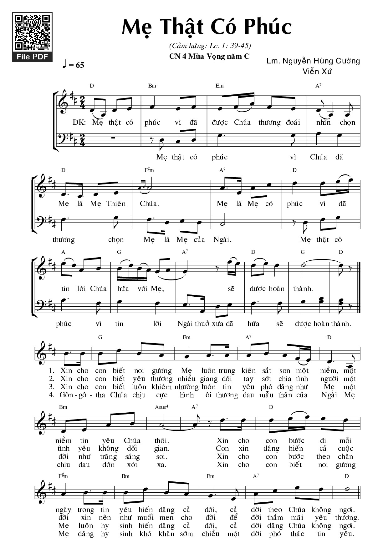 Sheet PDF of Mẹ Thật Có Phúc