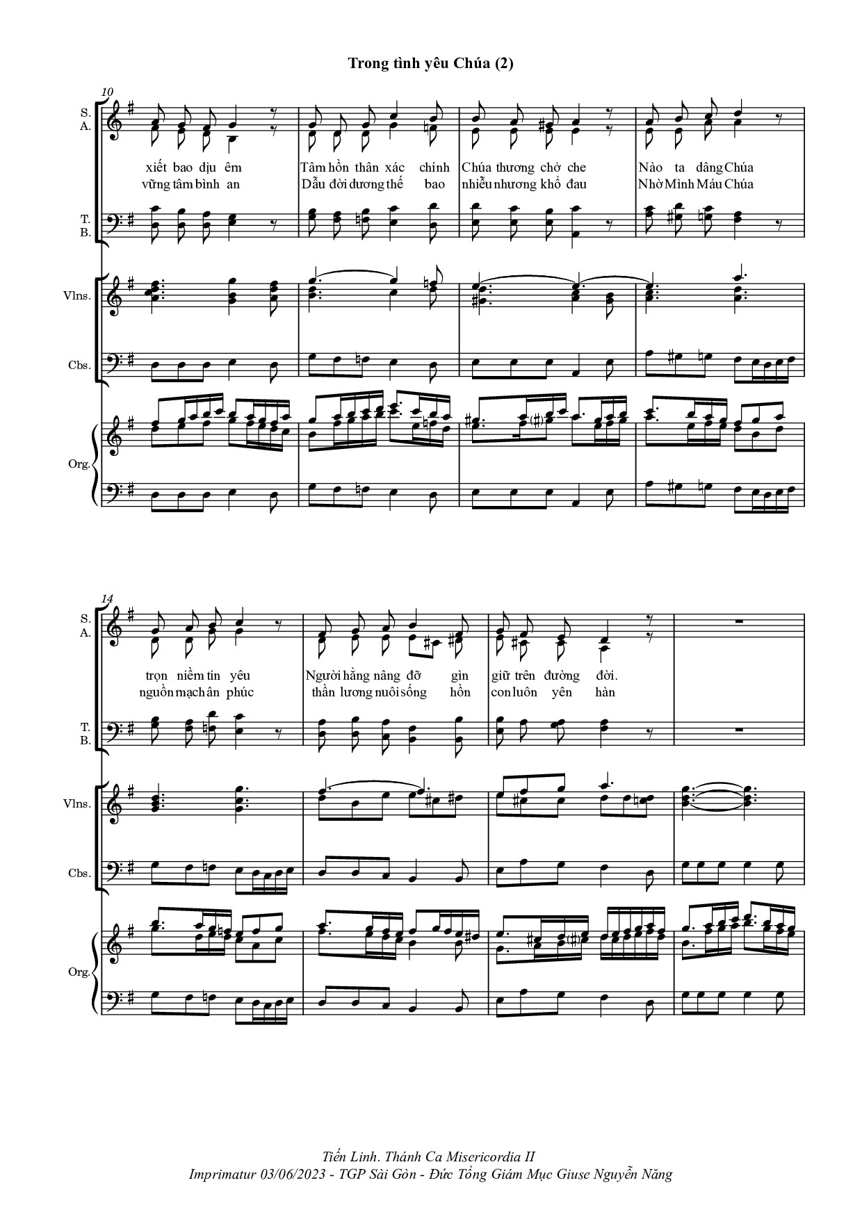 Page 2 of Sheet music PDF Trong Tình Yêu Chúa - Tiến Linh