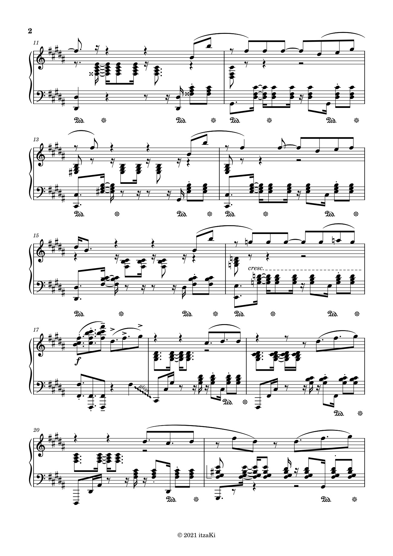 Page 2 of Sheet music PDF Piano EVERBLUE - Blue Period OP - ItzaKi