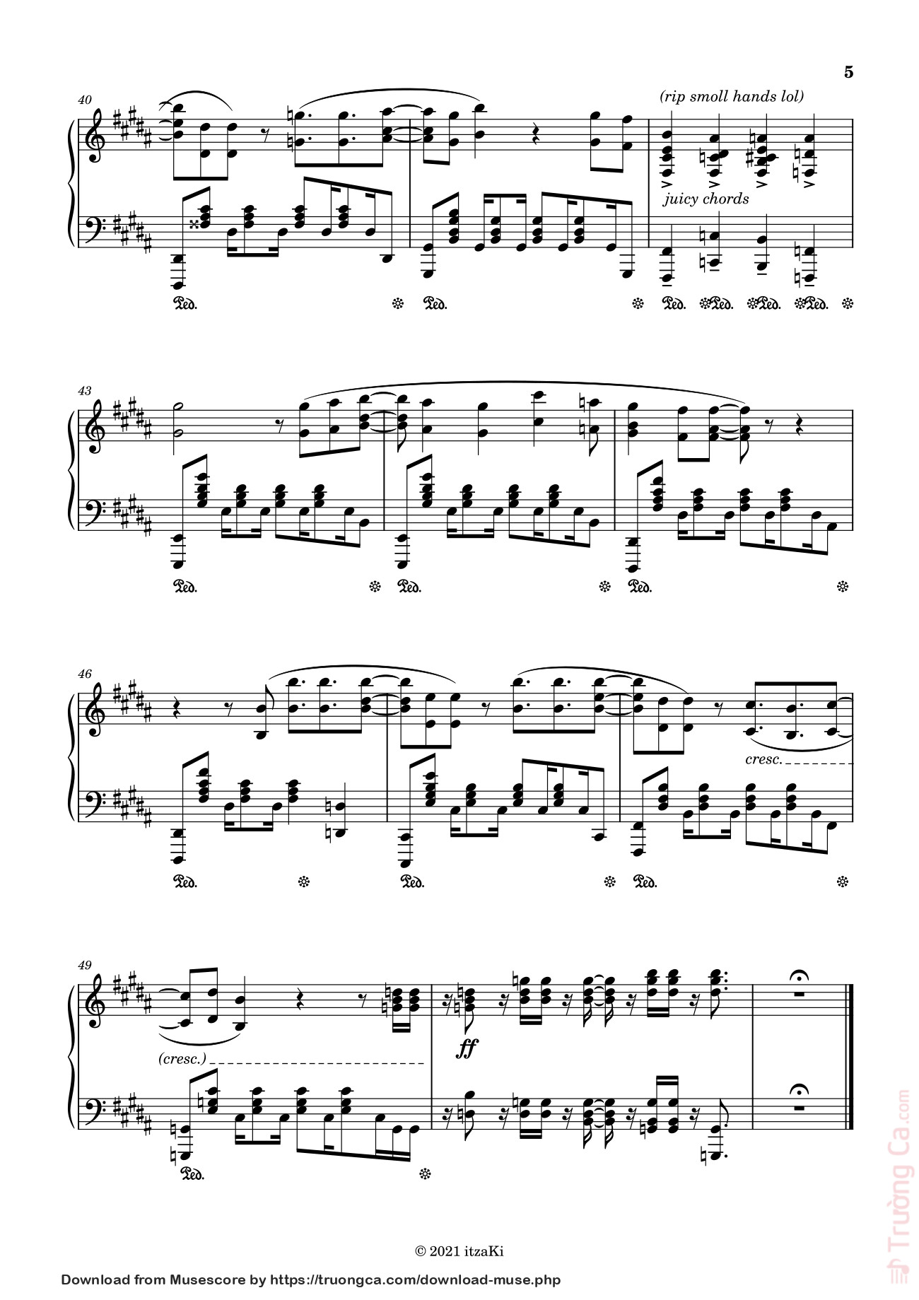 Page 5 of Sheet music PDF Piano EVERBLUE - Blue Period OP - ItzaKi