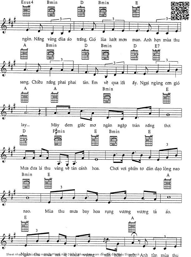 Page 2 of Sheet music PDF Gọi mùa thu mơ - Phạm Anh Dũng