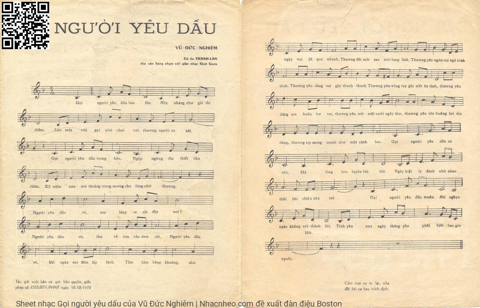 Page 2 of Sheet music PDF Gọi người yêu dấu - Vũ Đức Nghiêm