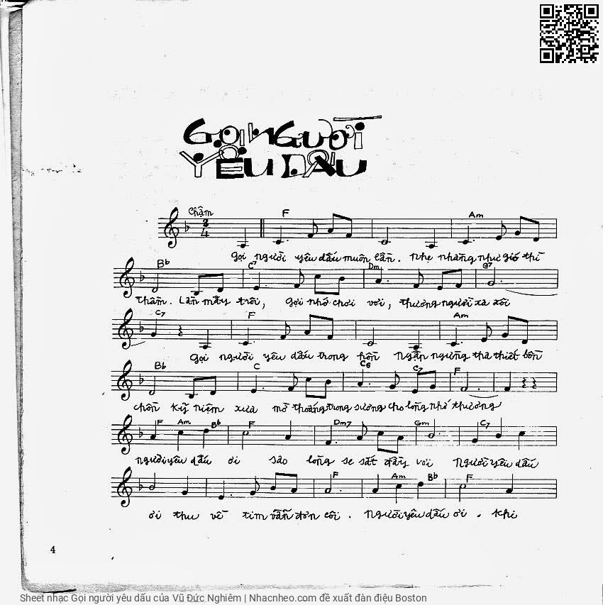Page 3 of Sheet music PDF Gọi người yêu dấu - Vũ Đức Nghiêm