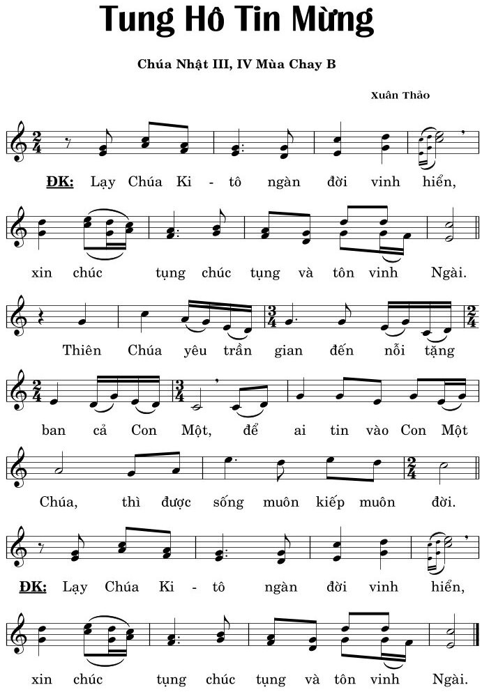 Page 2 of Sheet music PDF Thtm. Chúa Nhật 3 Mùa Chay - Xuân Thảo