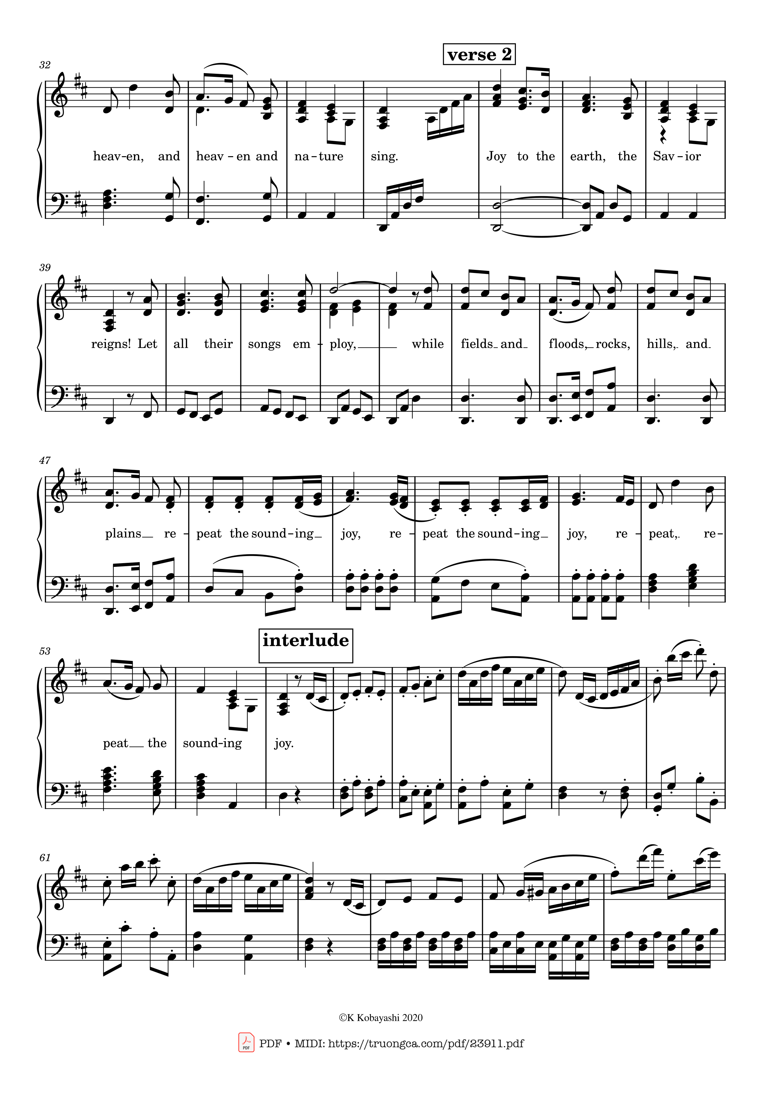 Page 2 of Sheet music PDF Joy to the World! The Lord is come Sheet Piano - Lowell Mason