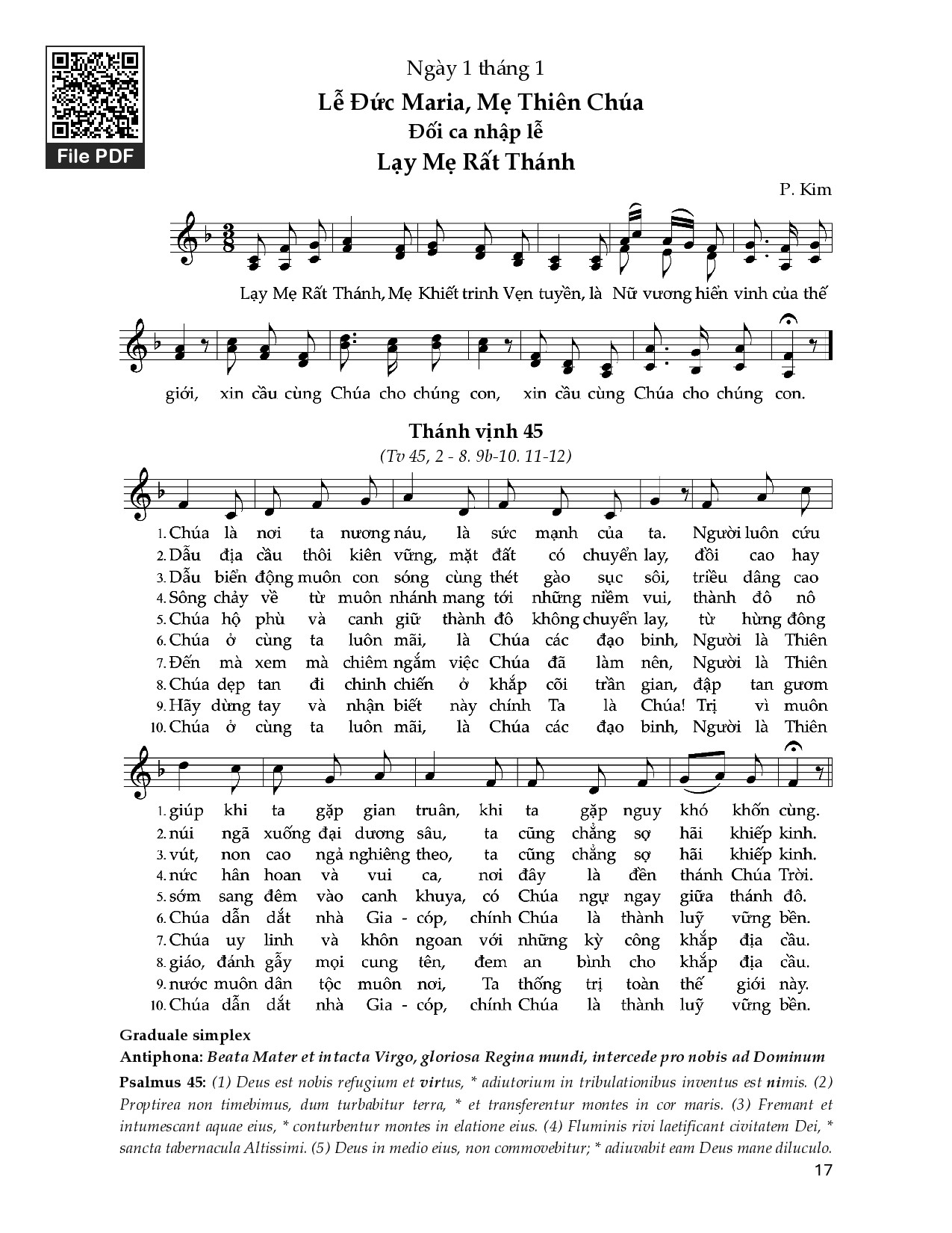 Đối Ca Nhập Lễ (Lễ Đức Maria, Mẹ Thiên Chúa)