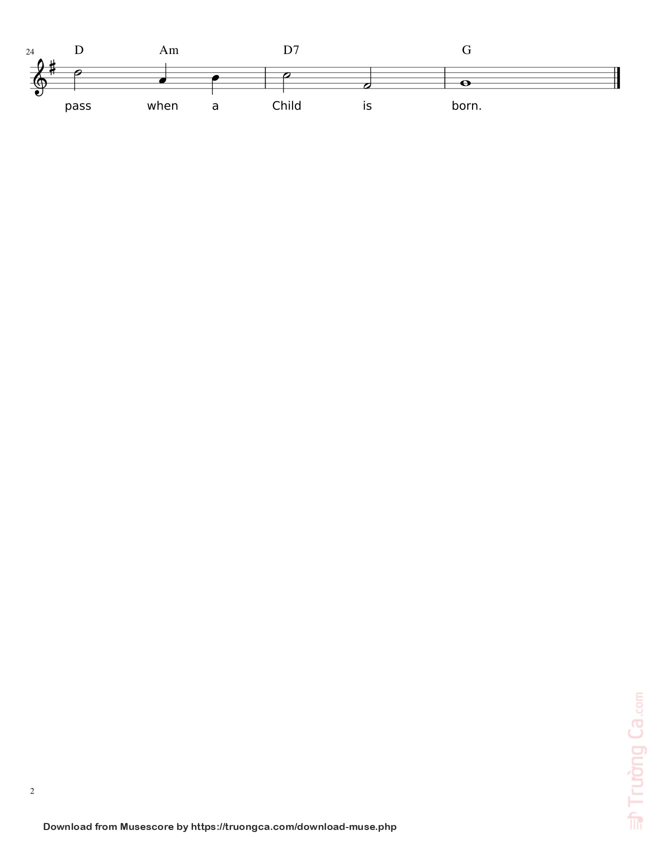 Page 2 of Sheet music PDF When a Child is Born - Jeybz