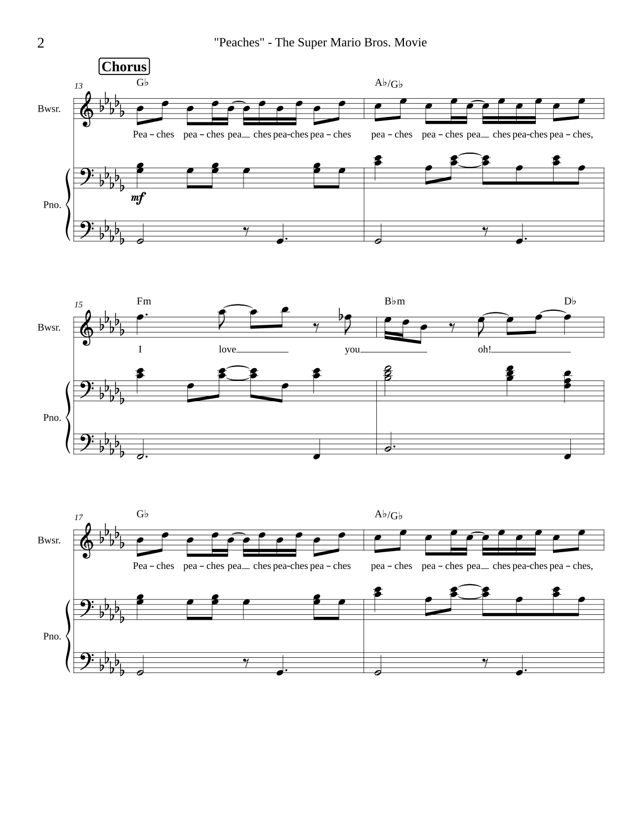 Page 2 of Sheet music PDF Peaches - Jack Black