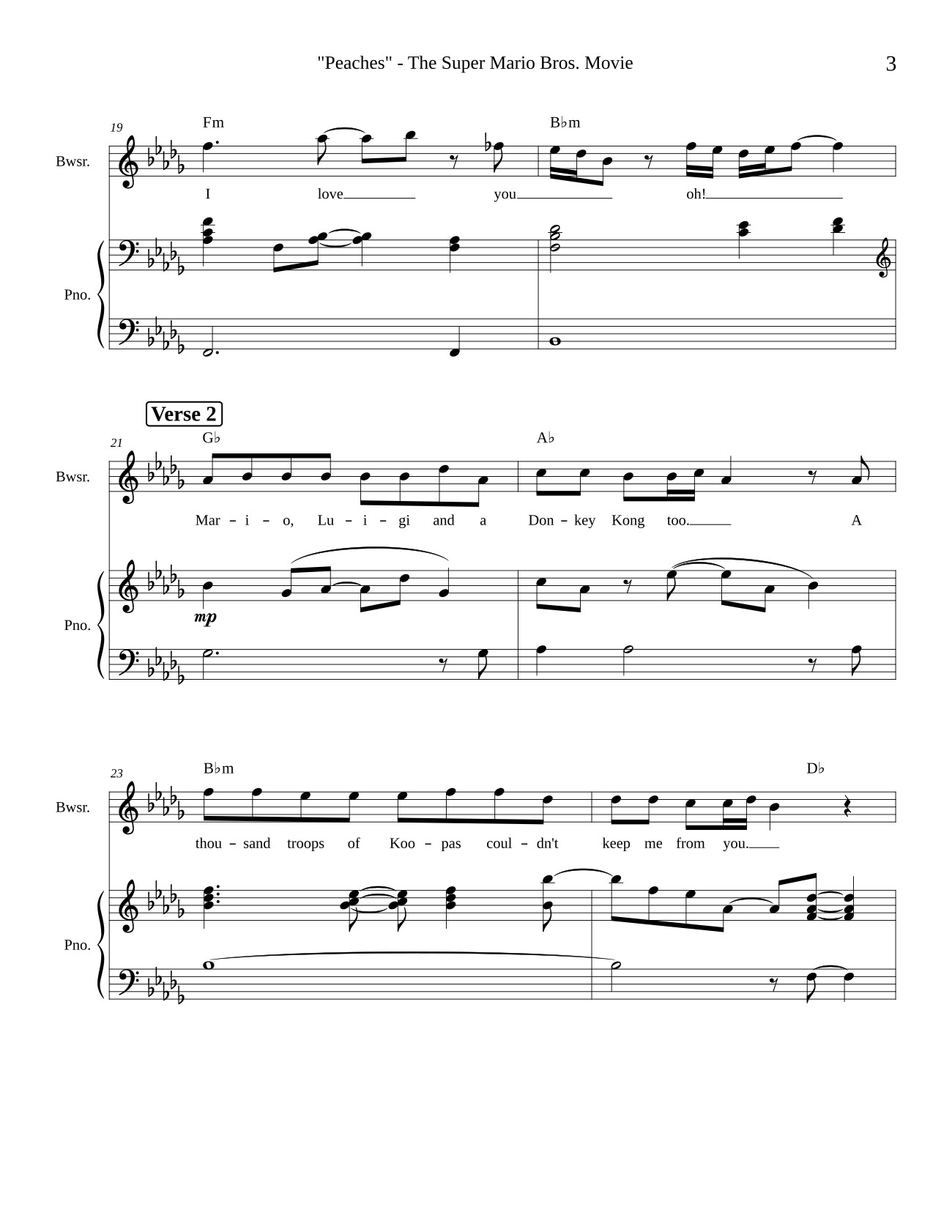 Page 3 of Sheet music PDF Peaches - Jack Black