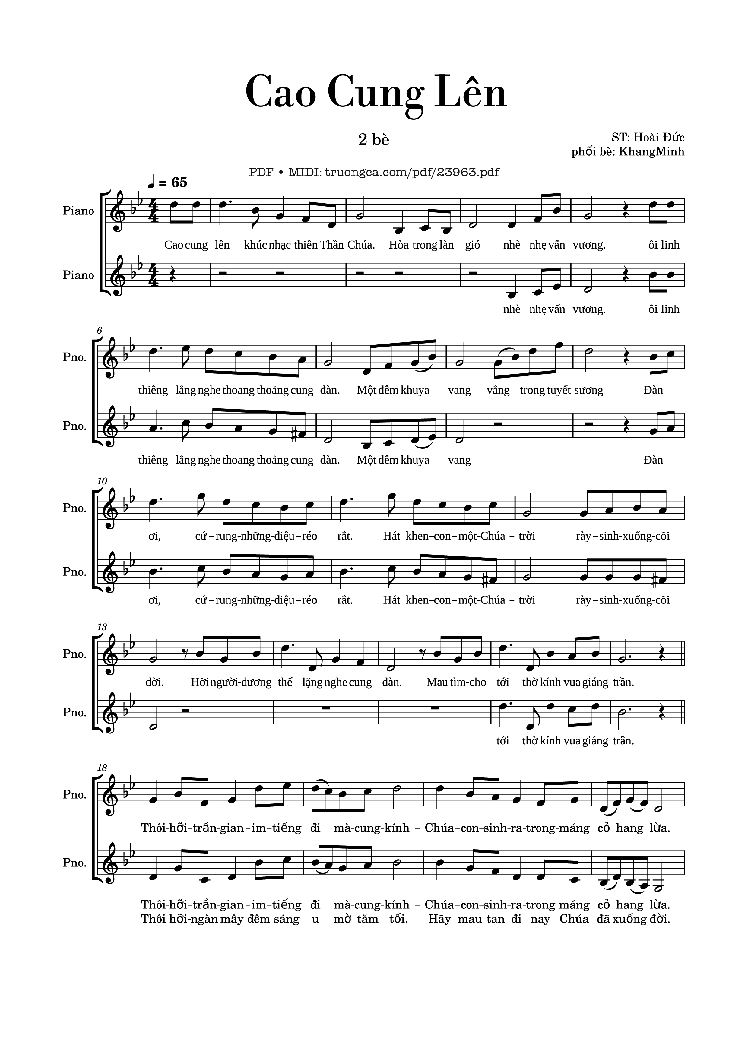 Sheet PDF of Cao Cung Lên Sheet Piano