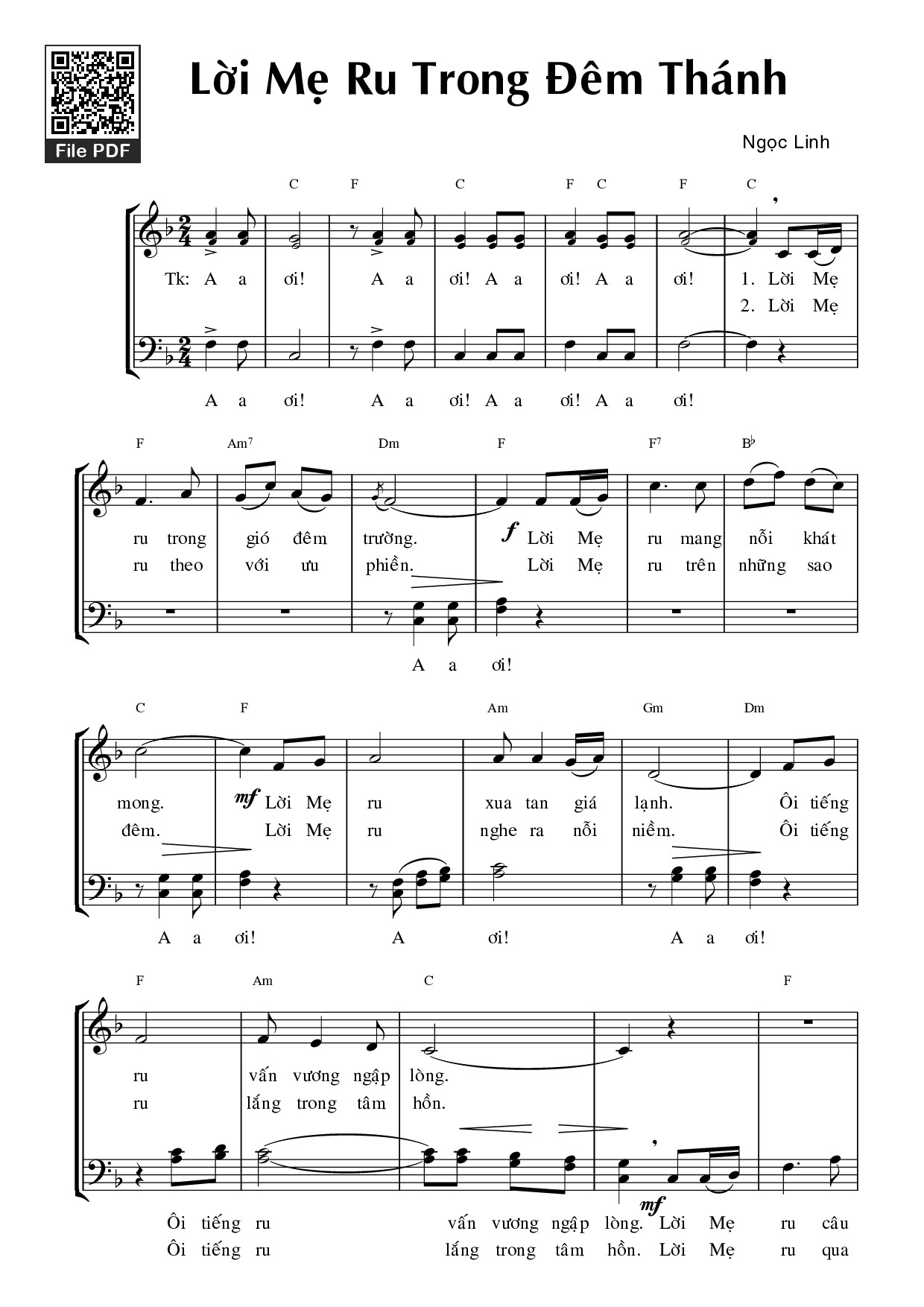 Lời Mẹ ru trong đêm Thánh