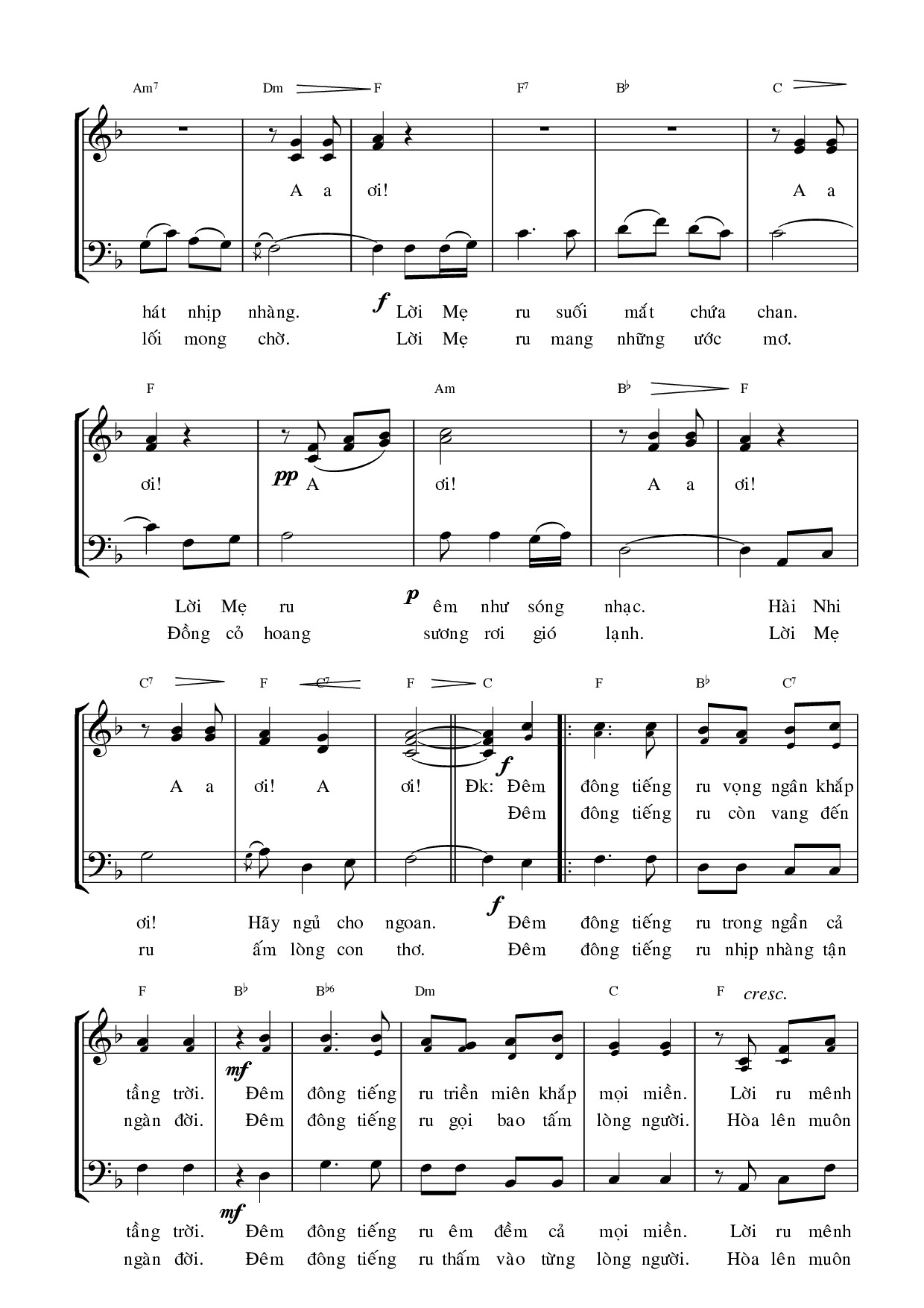 Page 2 of Sheet music PDF Lời Mẹ ru trong đêm Thánh - Ngọc Linh