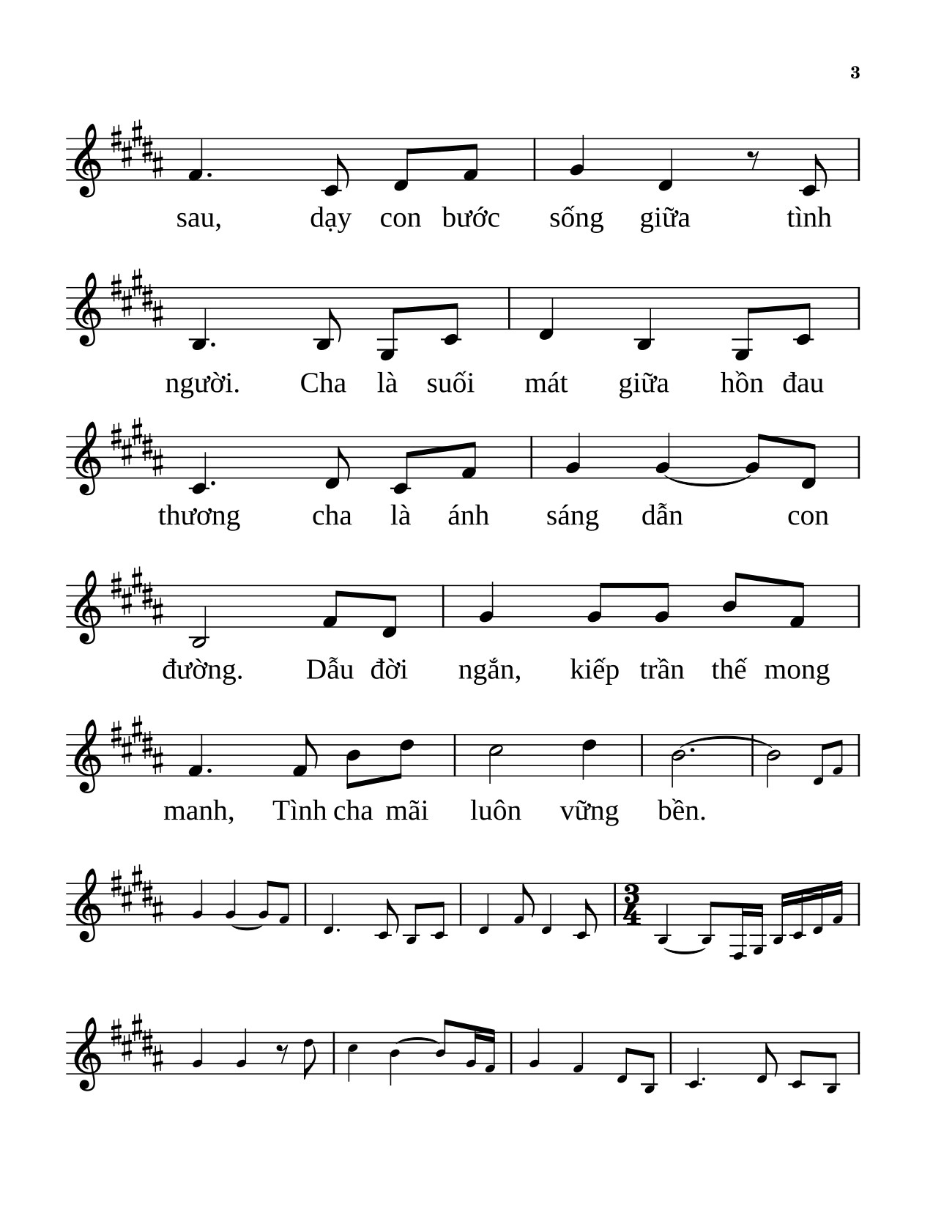 Page 3 of Sheet music PDF Công ơn cha - Anmai