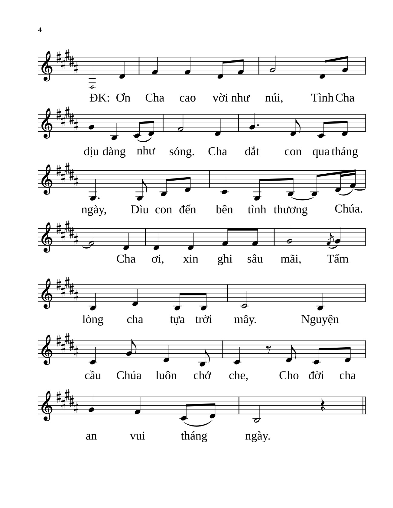 Page 4 of Sheet music PDF Công ơn cha - Anmai