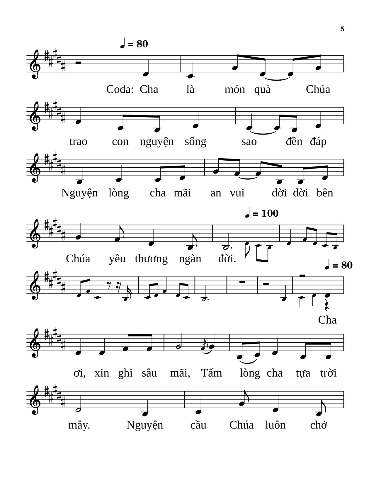 Page 5 of Sheet music PDF Công ơn cha - Anmai