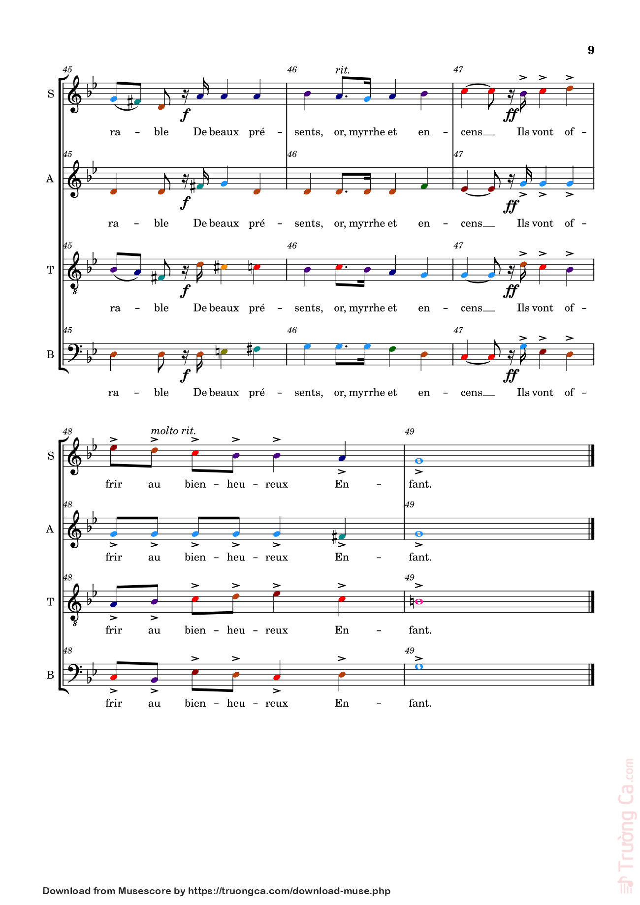 Page 9 of Sheet music PDF Marche des Rois (Ba vua hành khúc bè) - Cani77