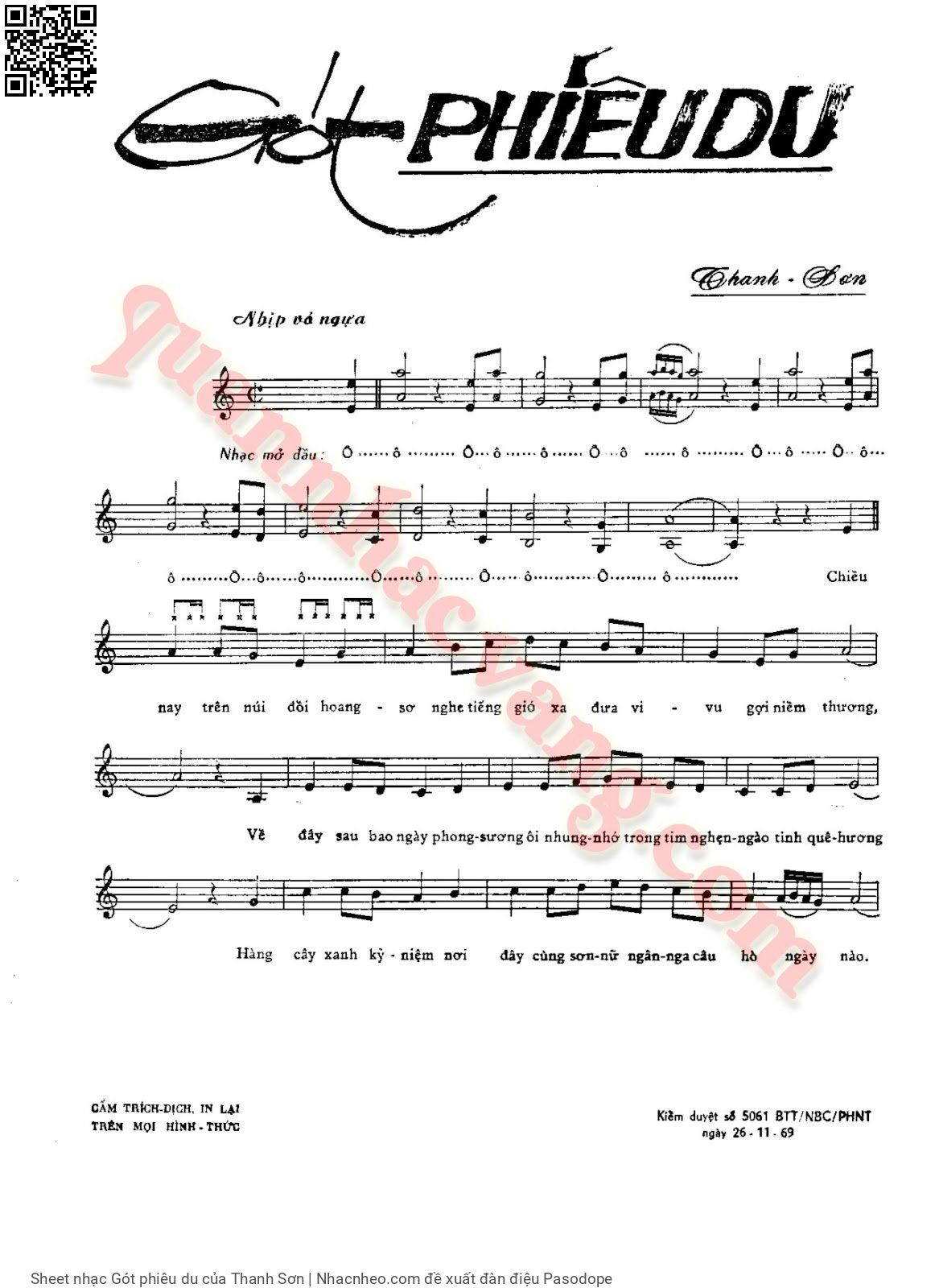 Page 2 of Sheet music PDF Gót phiêu du - Thanh Sơn