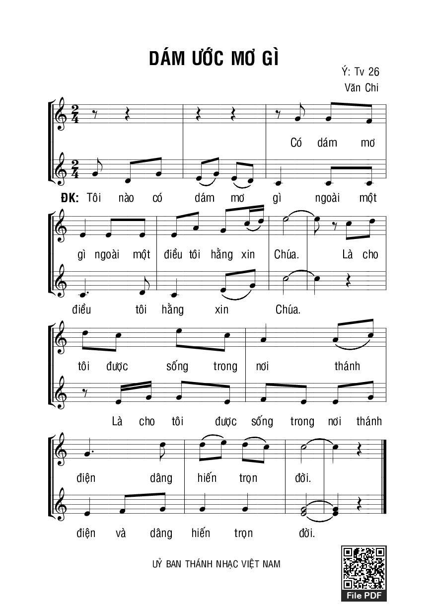 Sheet PDF of Dám Ước Mơ Gì