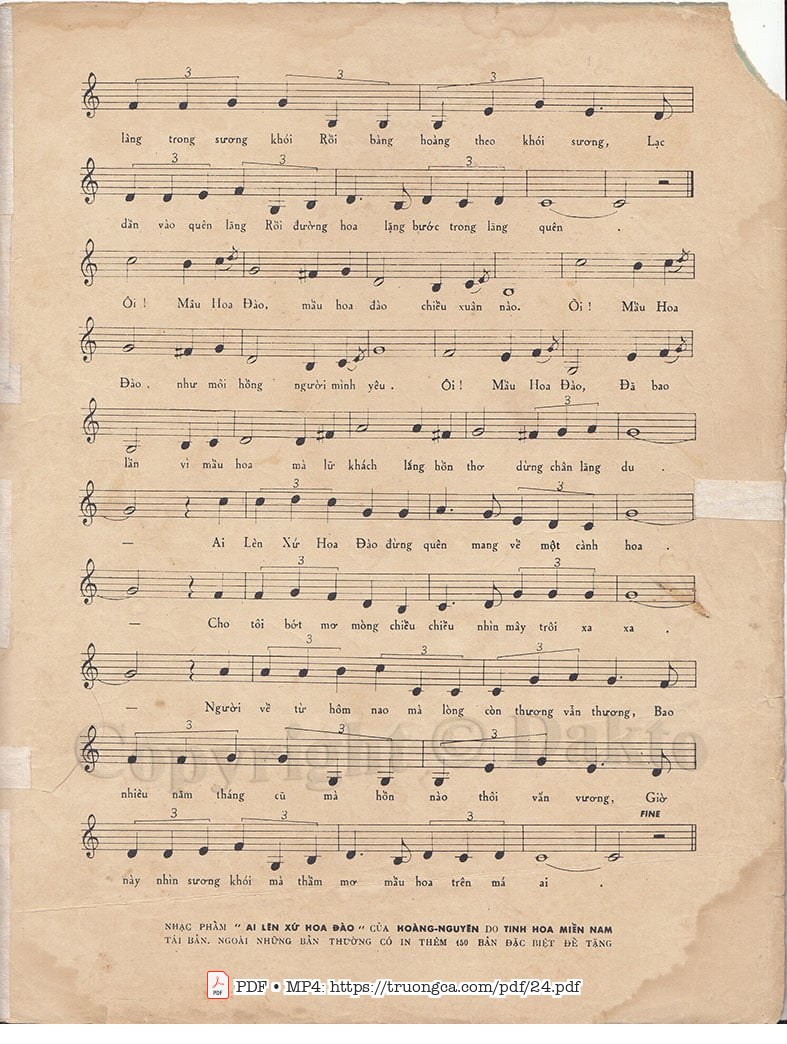 Page 3 of Sheet music PDF Ai lên xứ hoa đào - Hoàng Nguyên