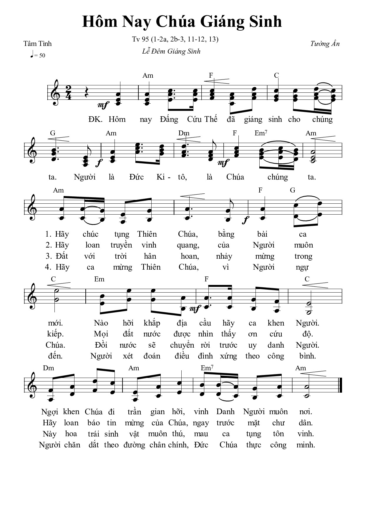 Sheet PDF of Thánh Vịnh 95, Hôm Nay Chúa Giáng Sinh