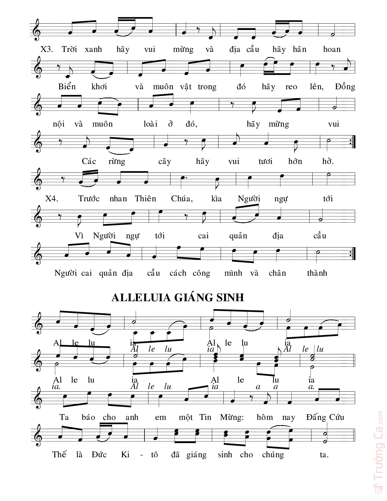 Page 2 of Sheet music PDF Thánh Vịnh 95, Lễ Đêm Giáng Sinh - Cao Huy Hoàng