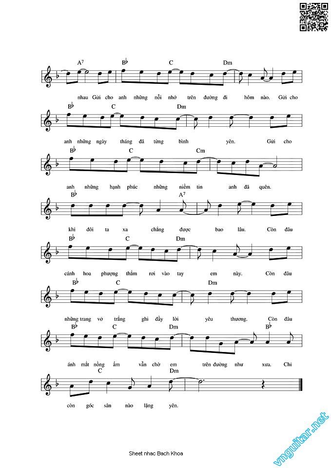 Page 2 of Sheet music PDF Gửi cho anh - Bảo Thạch