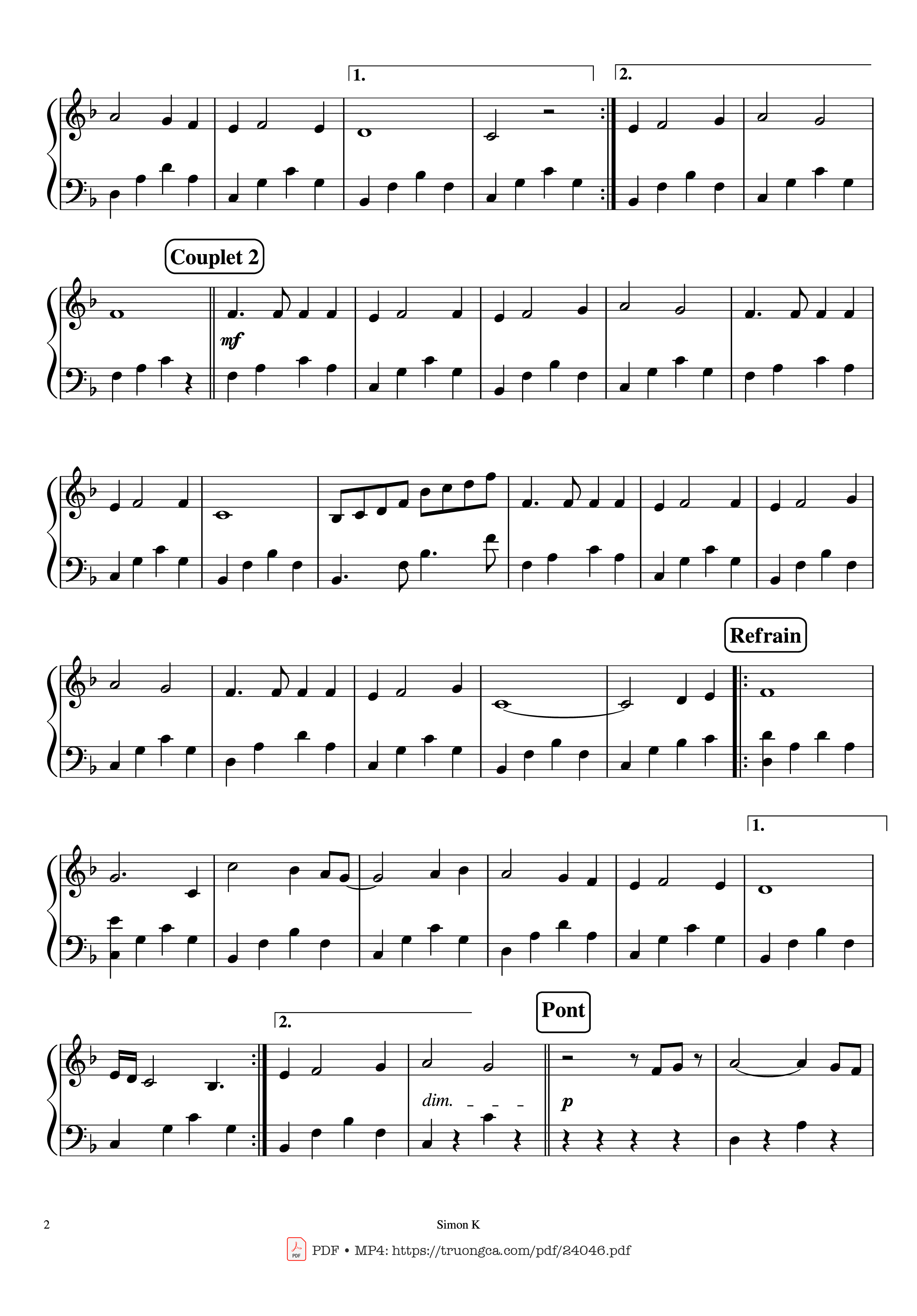 Page 2 of Sheet music PDF Piano My Heart Will Go on Piano Easy - Céline Dion