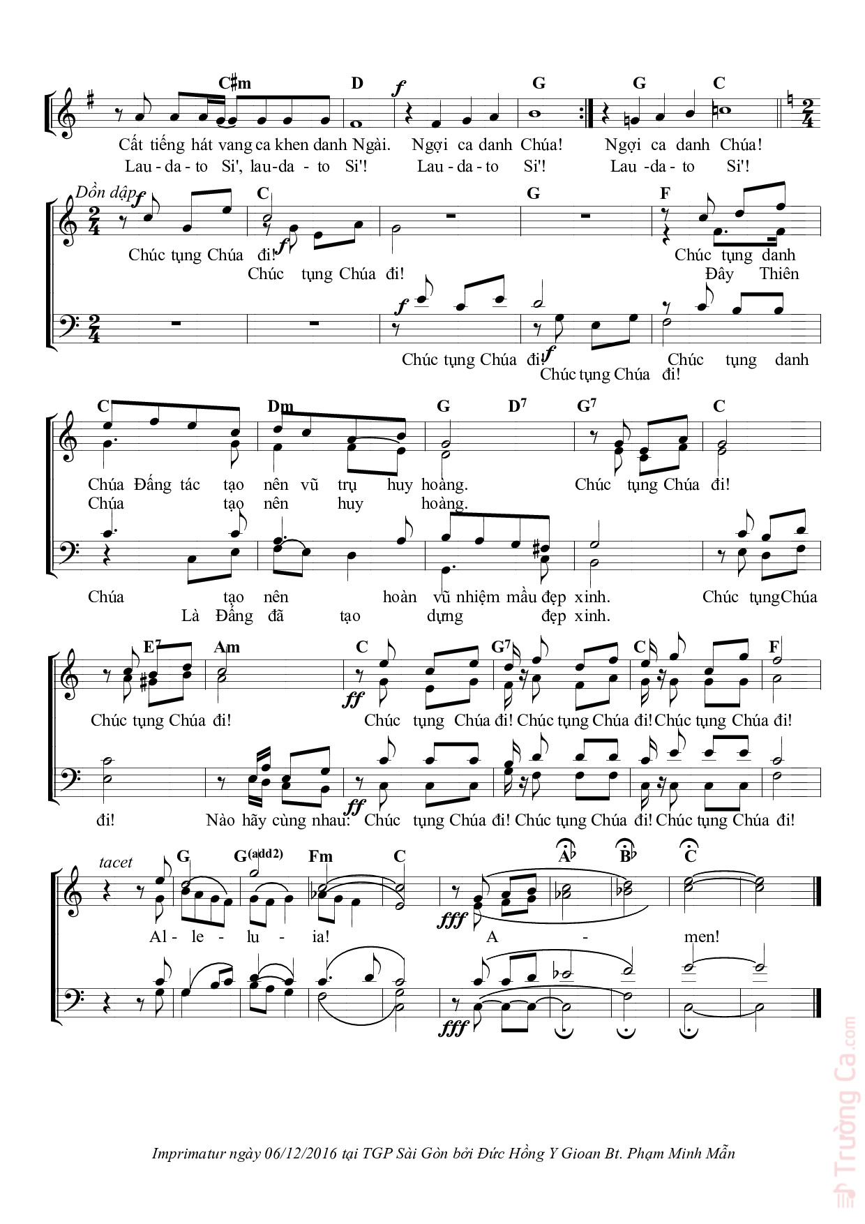 Page 2 of Sheet music PDF Chúc Tụng Chúa Đi - Giang Tâm