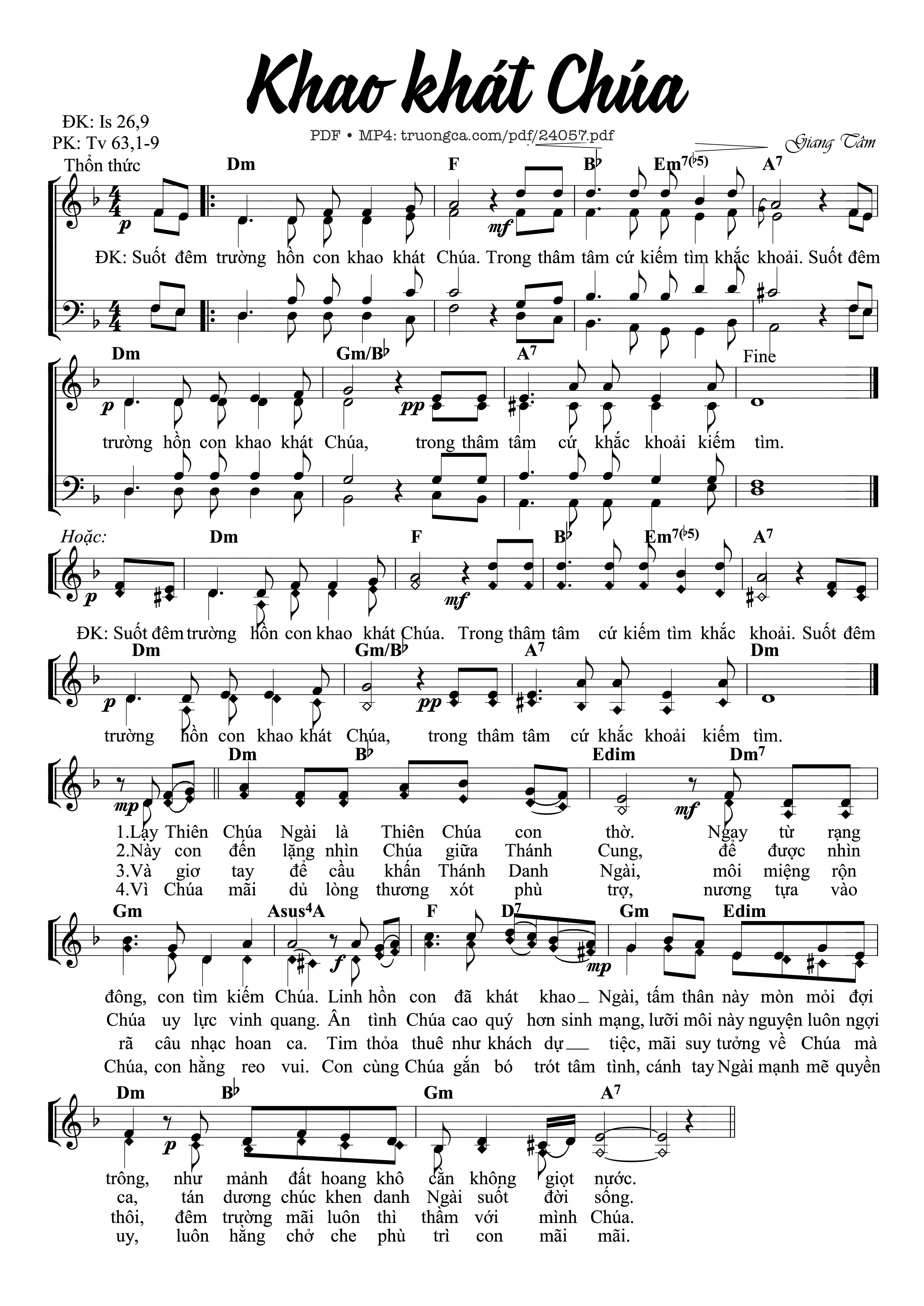 Sheet PDF of Khao Khát Chúa