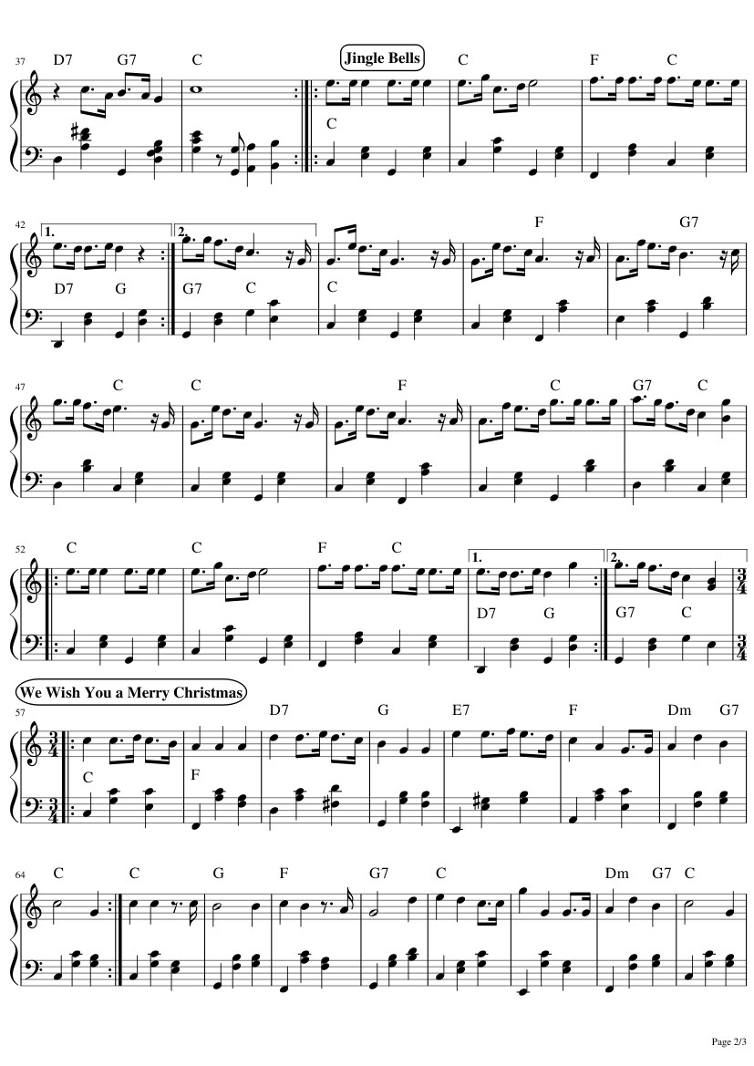 Page 2 of Sheet music PDF Mini Christmas Medley Sheet Piano - ReVl27