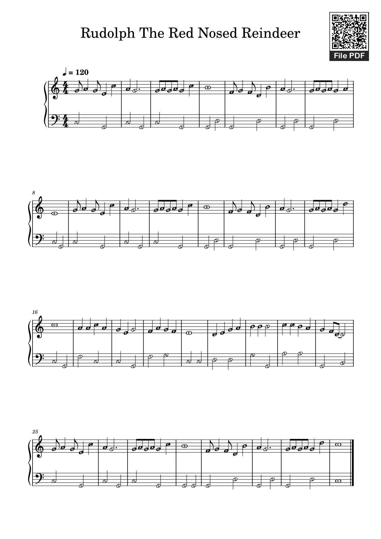 Page 1 of Sheet music PDF Rudolph The Red Nosed Reindeer Sheet Piano - Andy Wood2