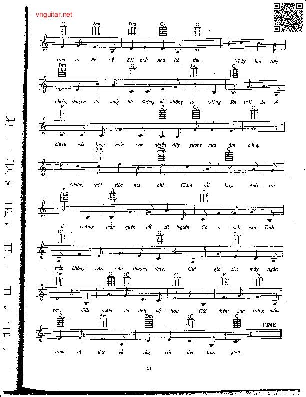 Page 4 of Sheet music PDF Gửi gió cho mây ngàn bay - Đoàn Chuẩn