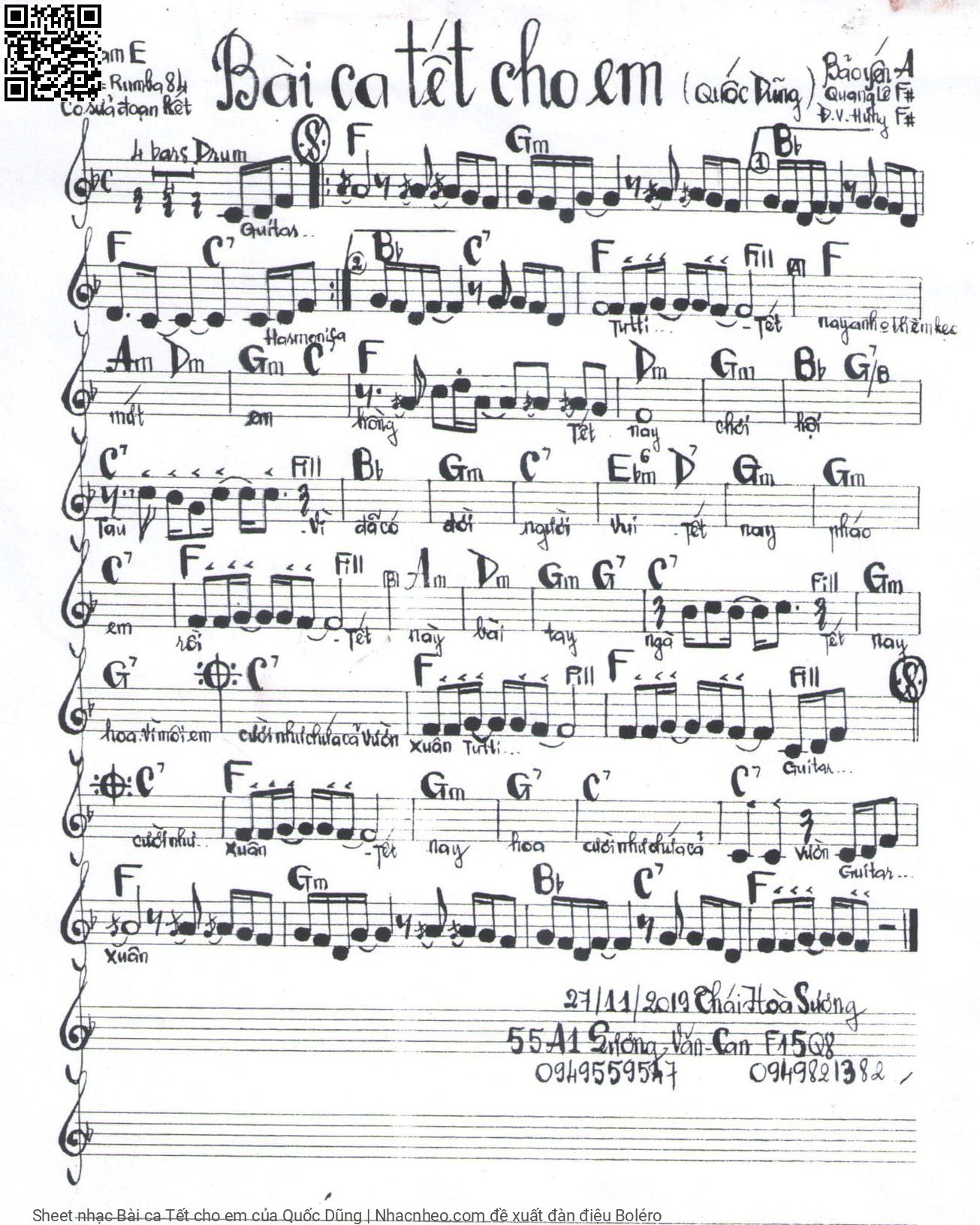 Page 2 of Sheet music PDF Bài ca Tết cho em - Quốc Dũng
