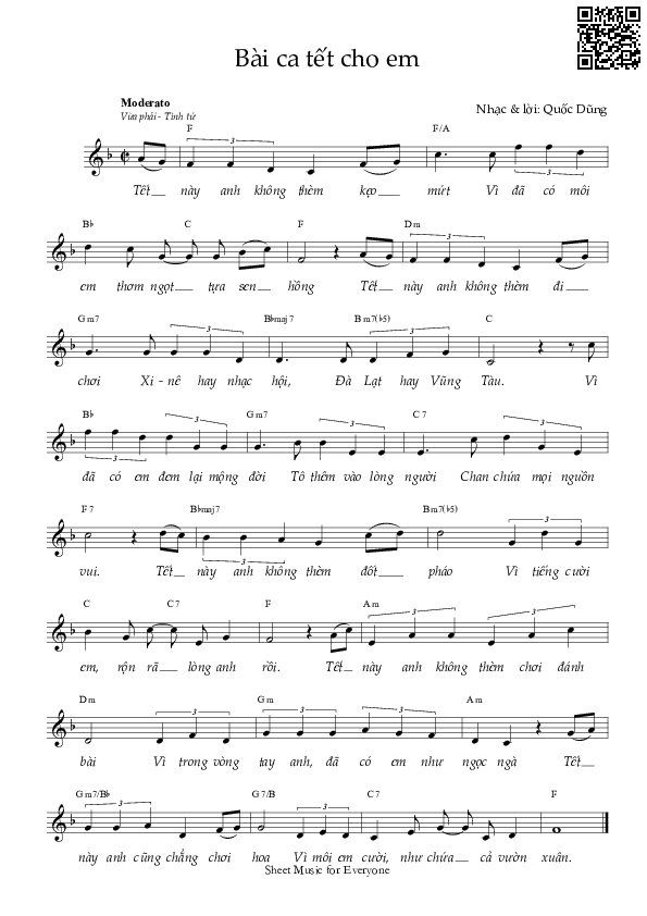 Page 3 of Sheet music PDF Bài ca Tết cho em - Quốc Dũng