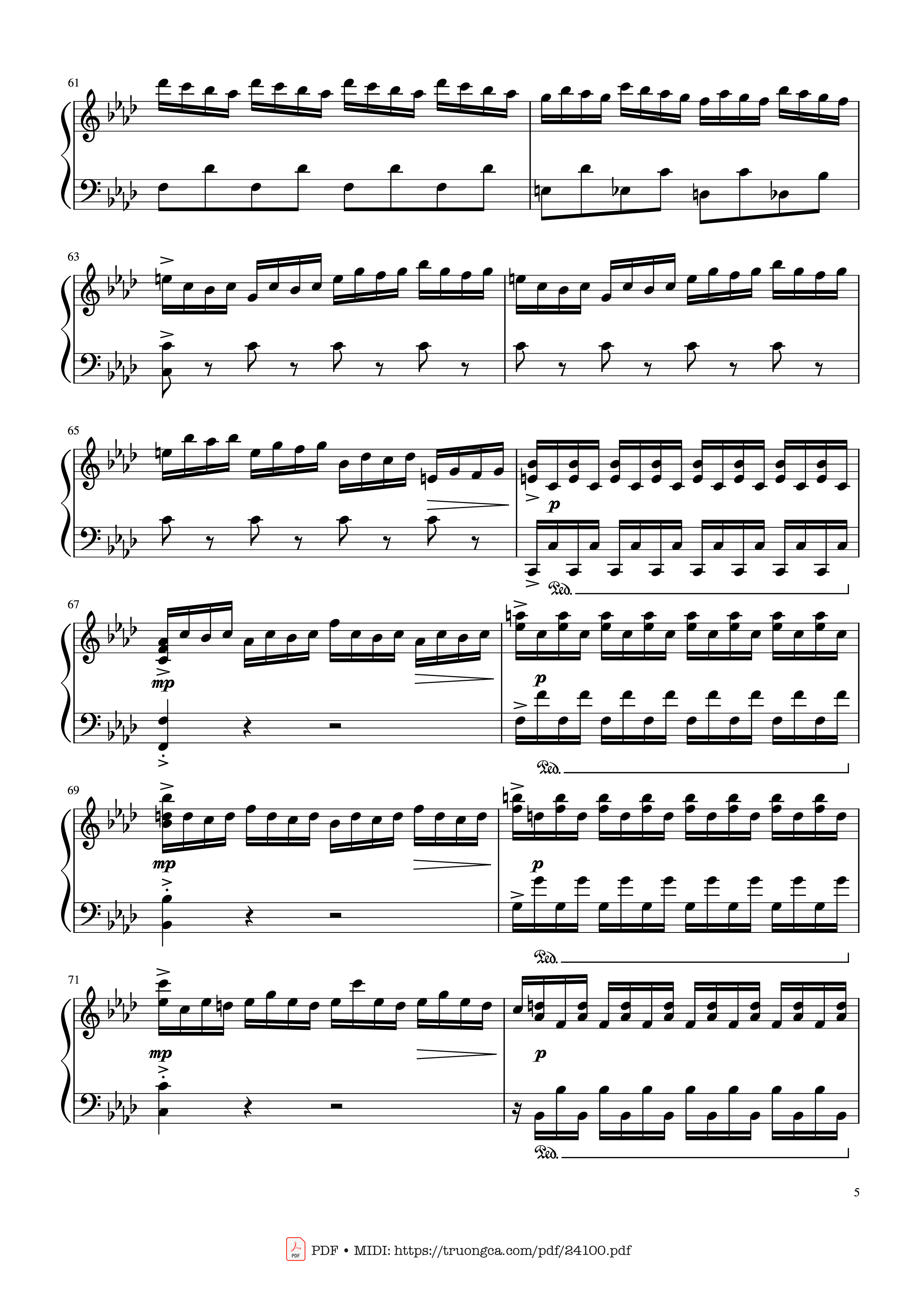 Page 5 of Sheet music PDF Winter - Vivaldi (Rousseau Version Original) Sheet Piano - Antonio Vivaldi